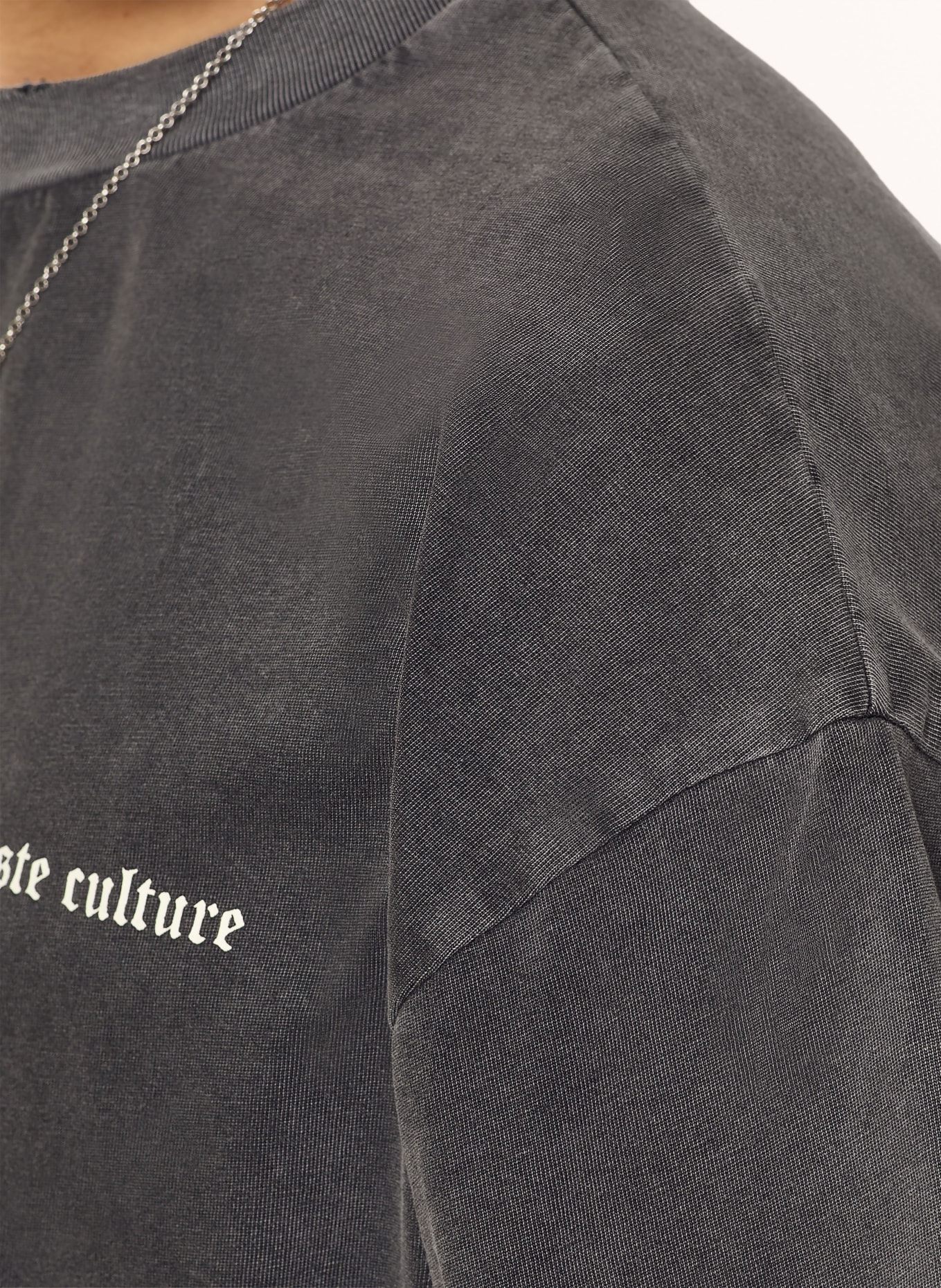 don't waste culture T-shirt OLIVINNE: GRIS / BLANC
