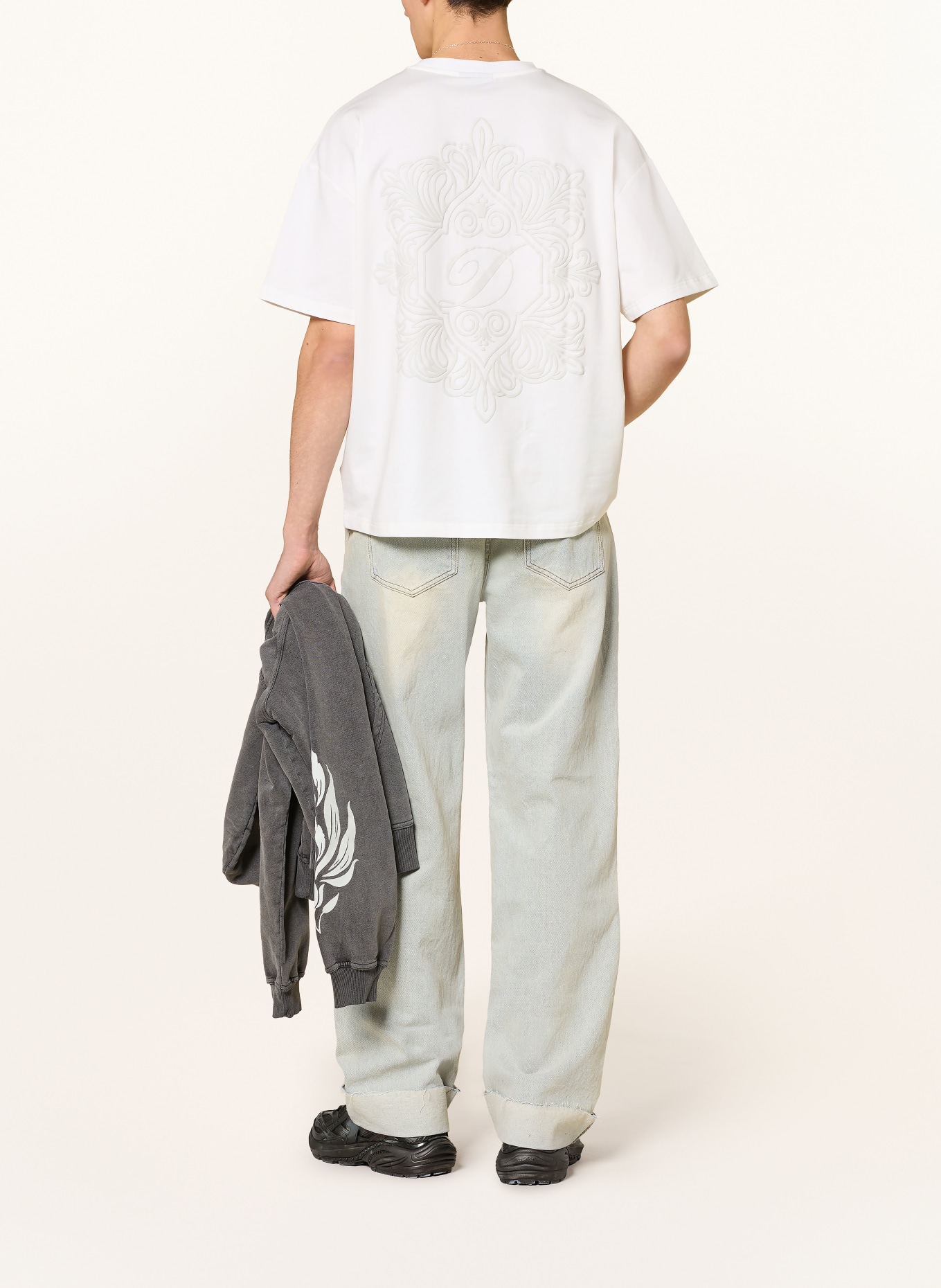 don't waste culture Koszulka UMEKA: BIAŁY / JASNOCZARY