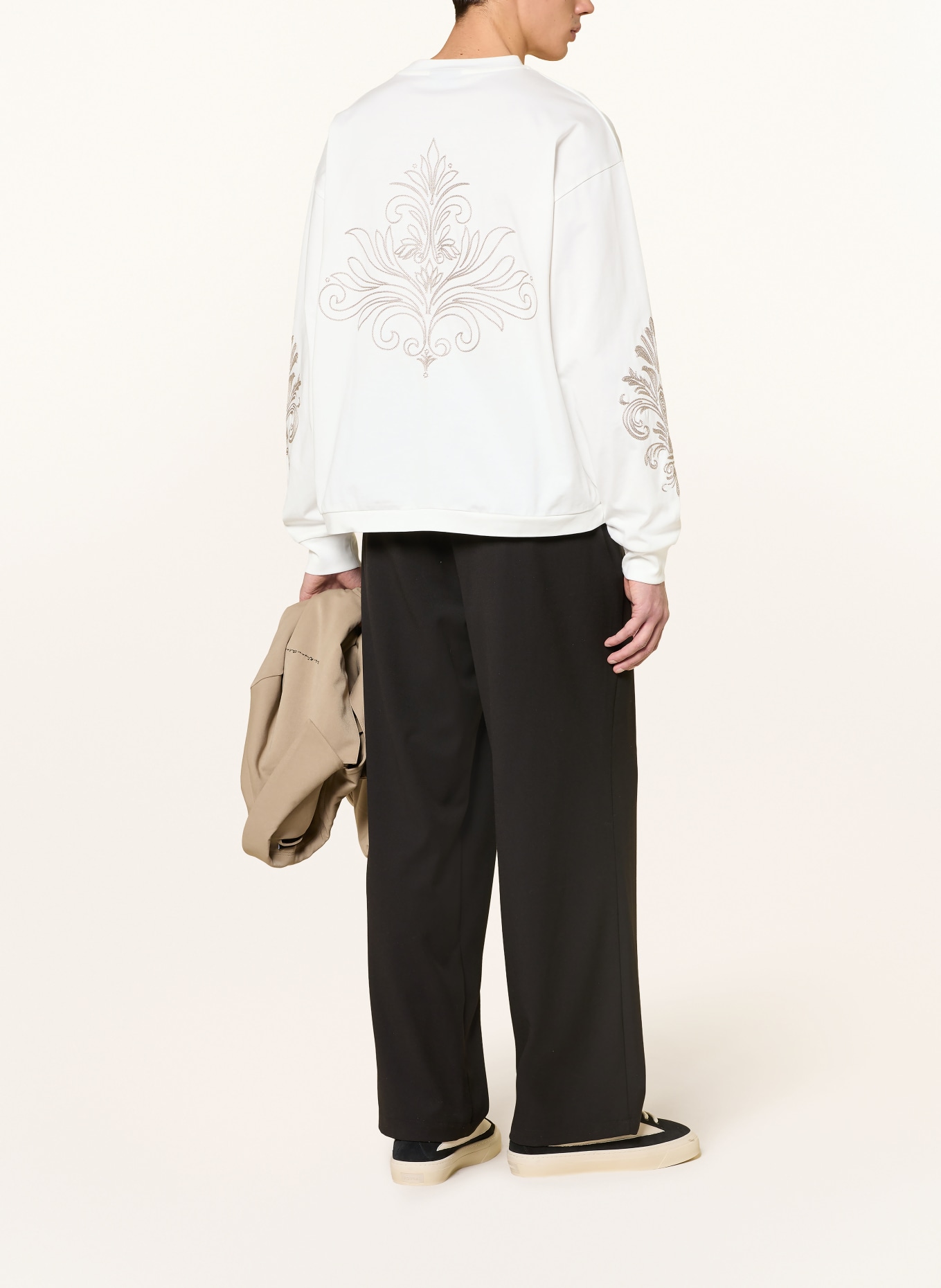 don't waste culture Sweat-shirt YORIKA: BLANC / TAUPE