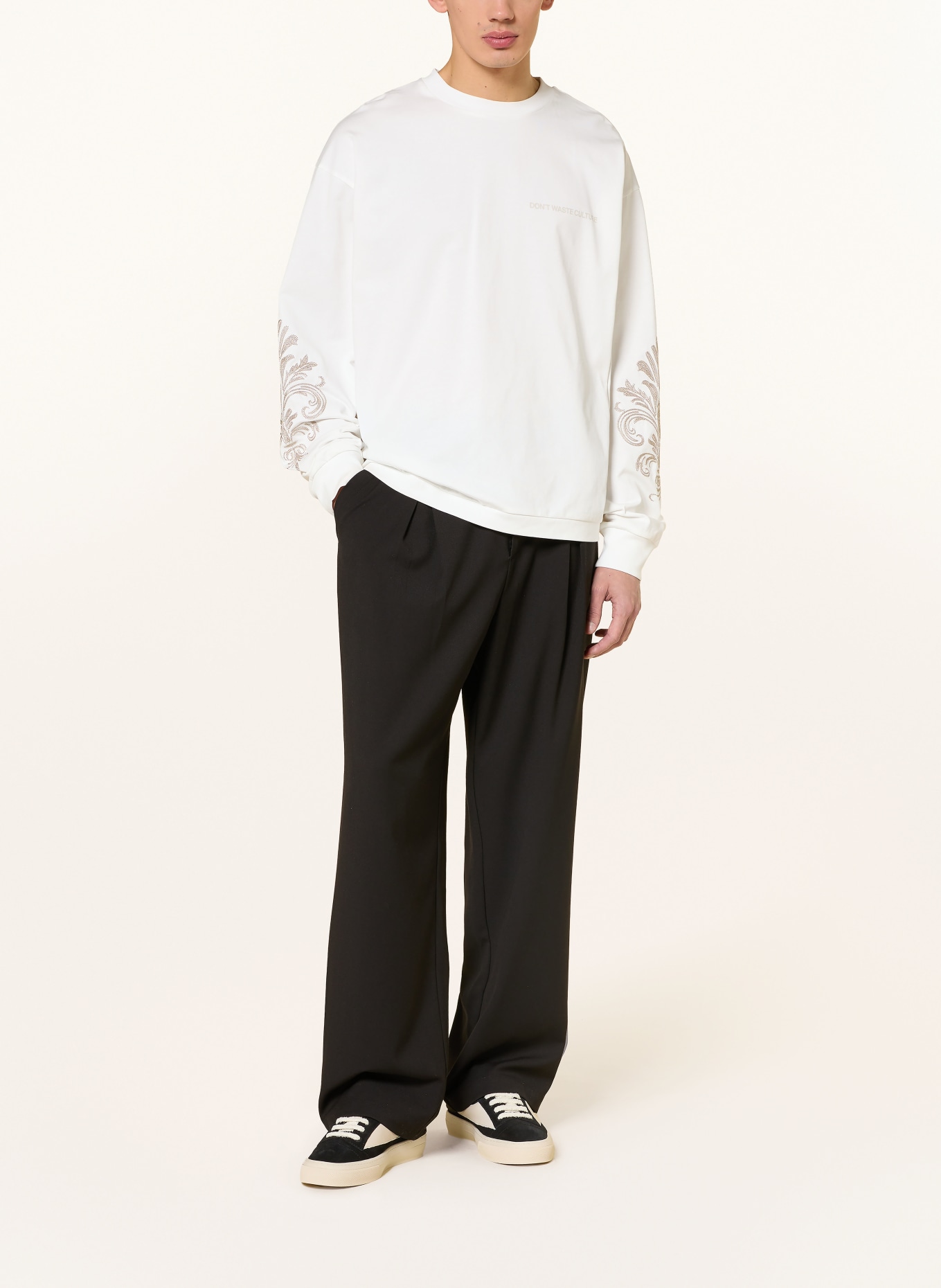 don't waste culture Sweat-shirt YORIKA: BLANC / TAUPE