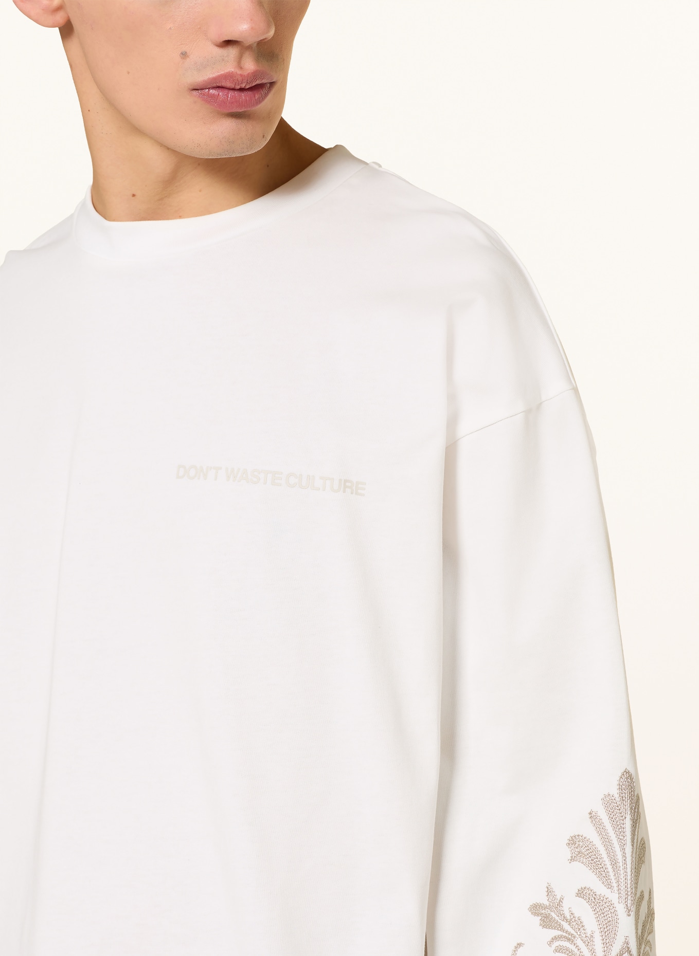 don't waste culture Sweat-shirt YORIKA: BLANC / TAUPE