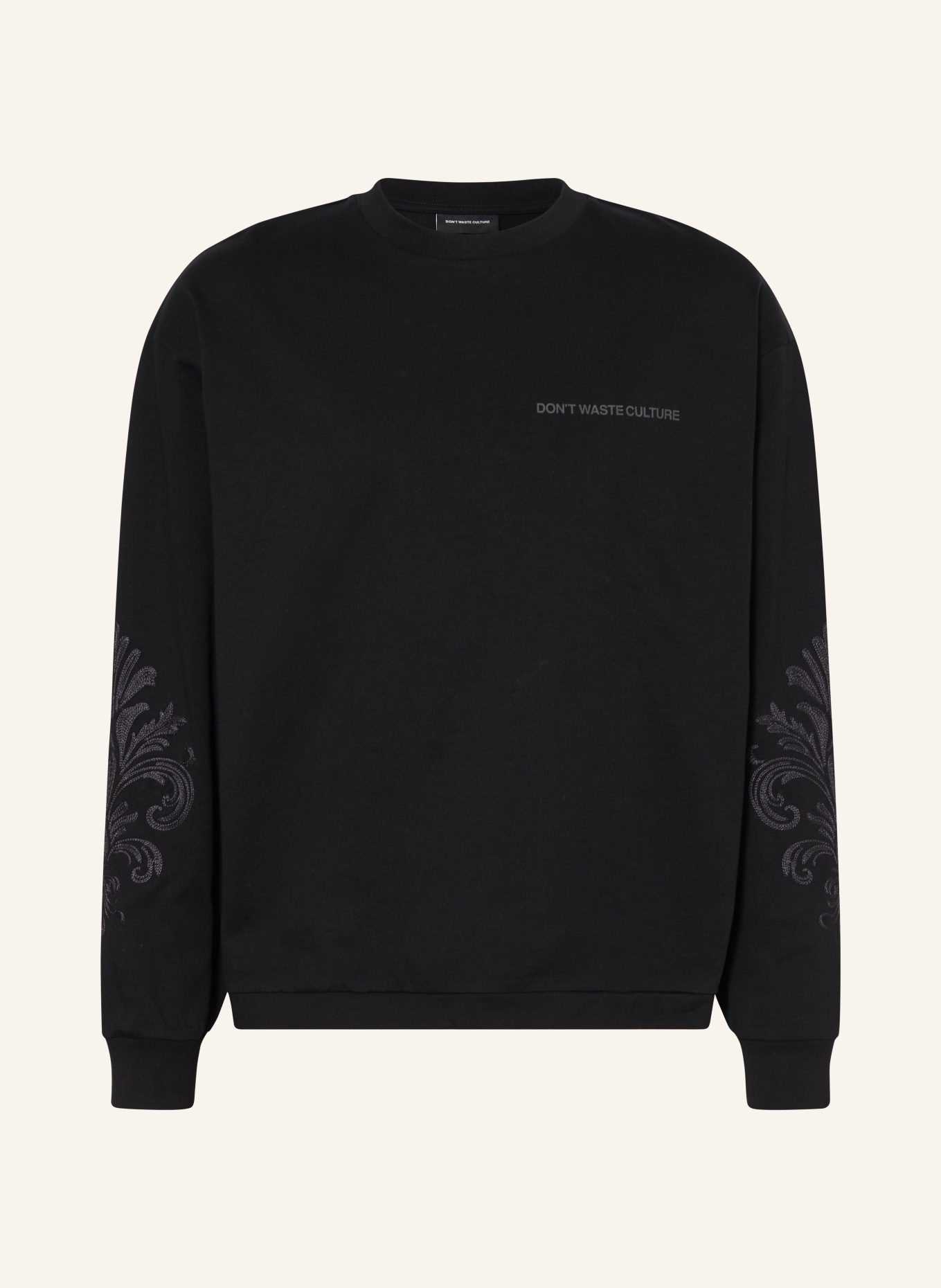 don't waste culture Sweat-shirt YORIKA: NOIR / GRIS FONCÉ