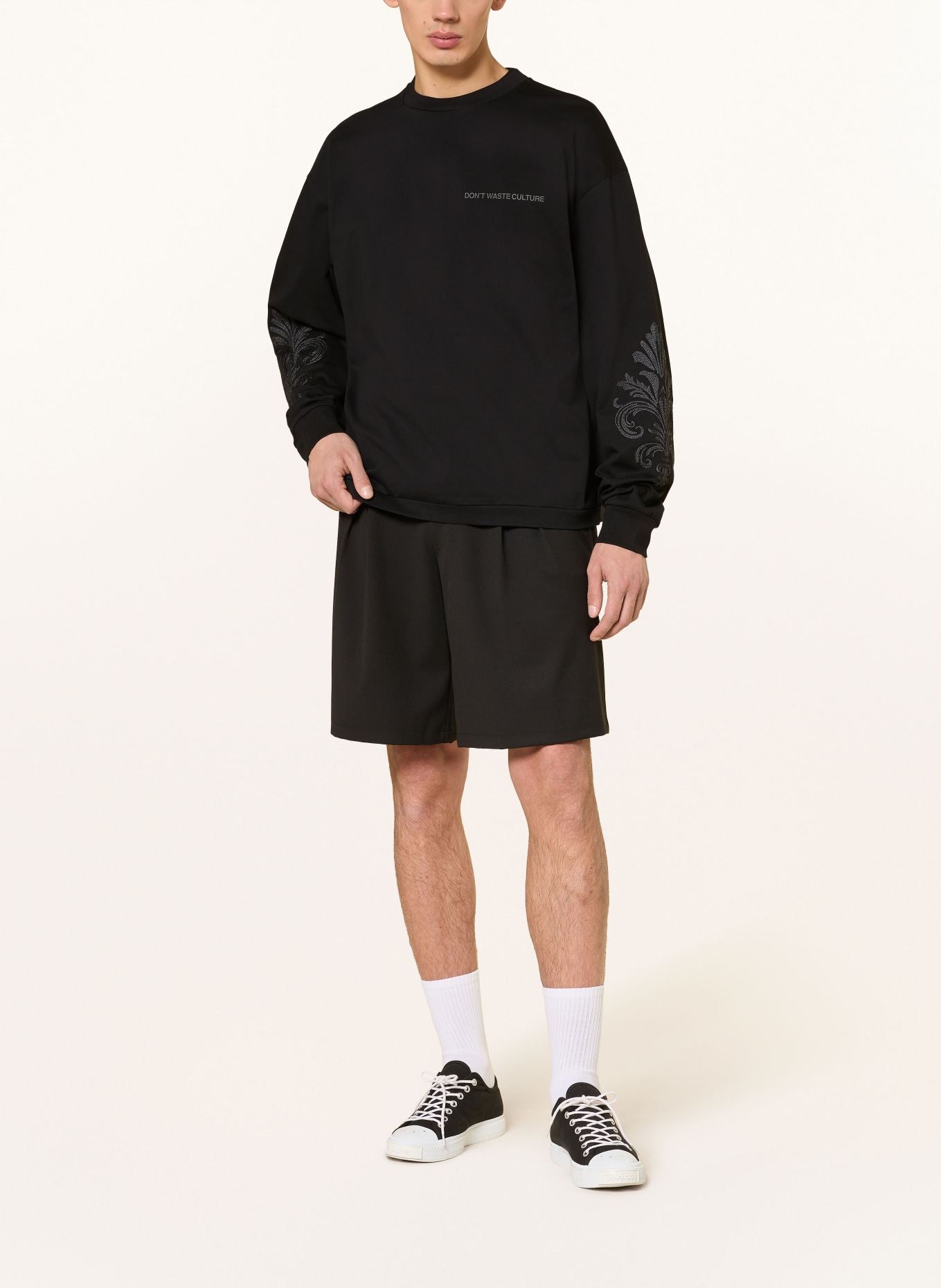 don't waste culture Sweat-shirt YORIKA: NOIR / GRIS FONCÉ