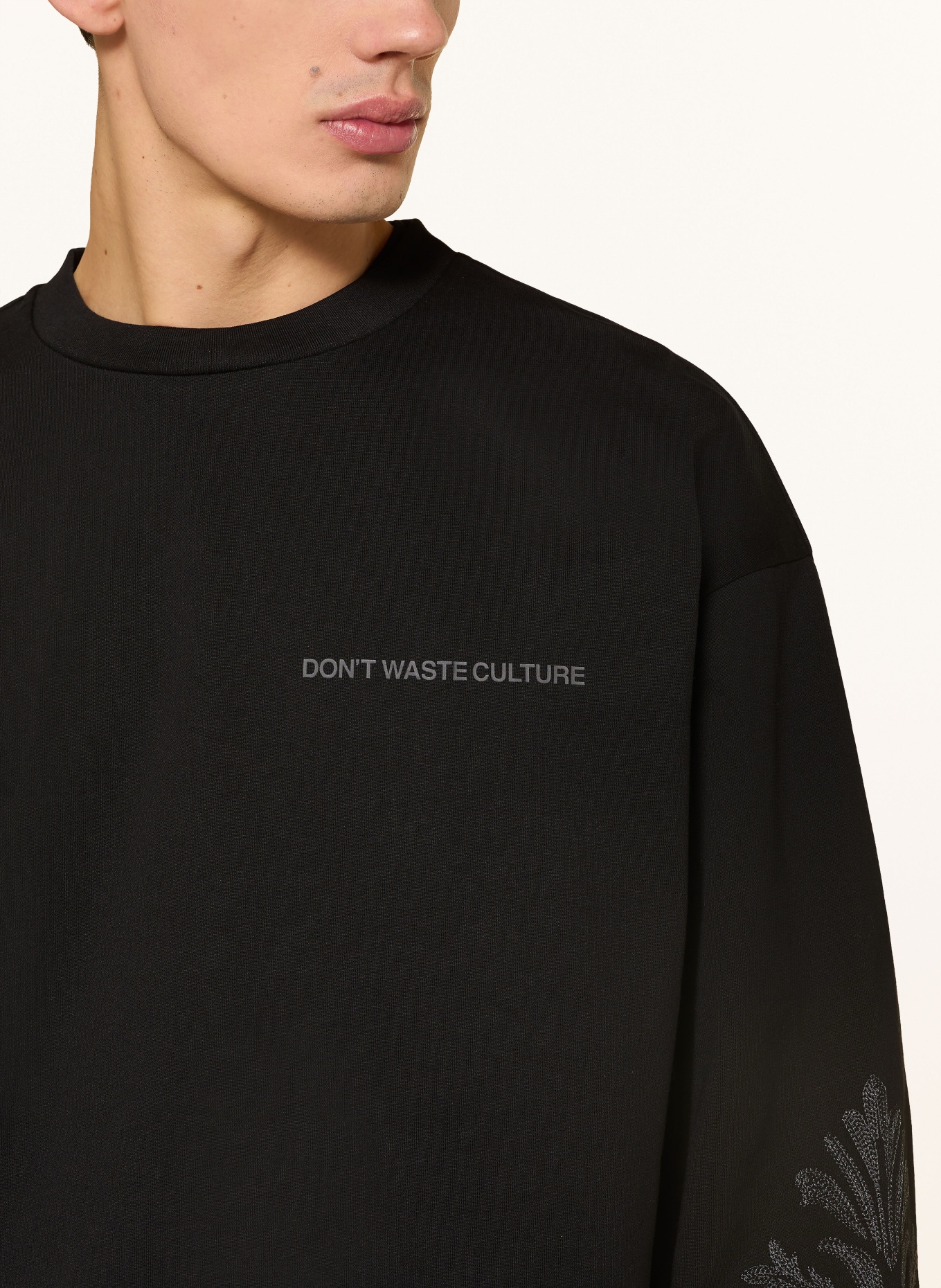 don't waste culture Sweat-shirt YORIKA: NOIR / GRIS FONCÉ