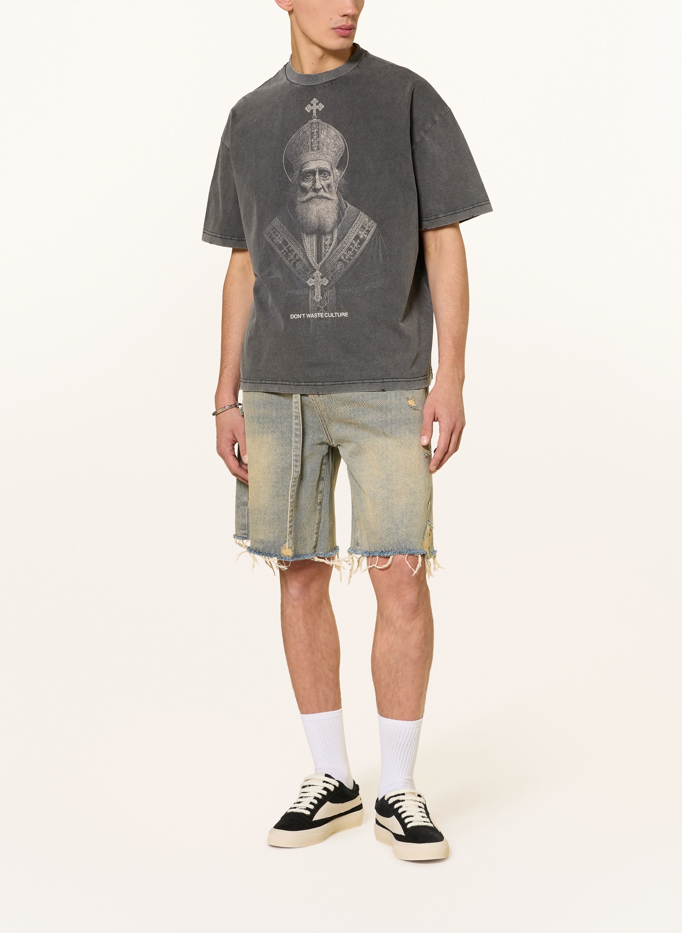 don't waste culture T-shirt TENRIKO: GRIS FONCÉ