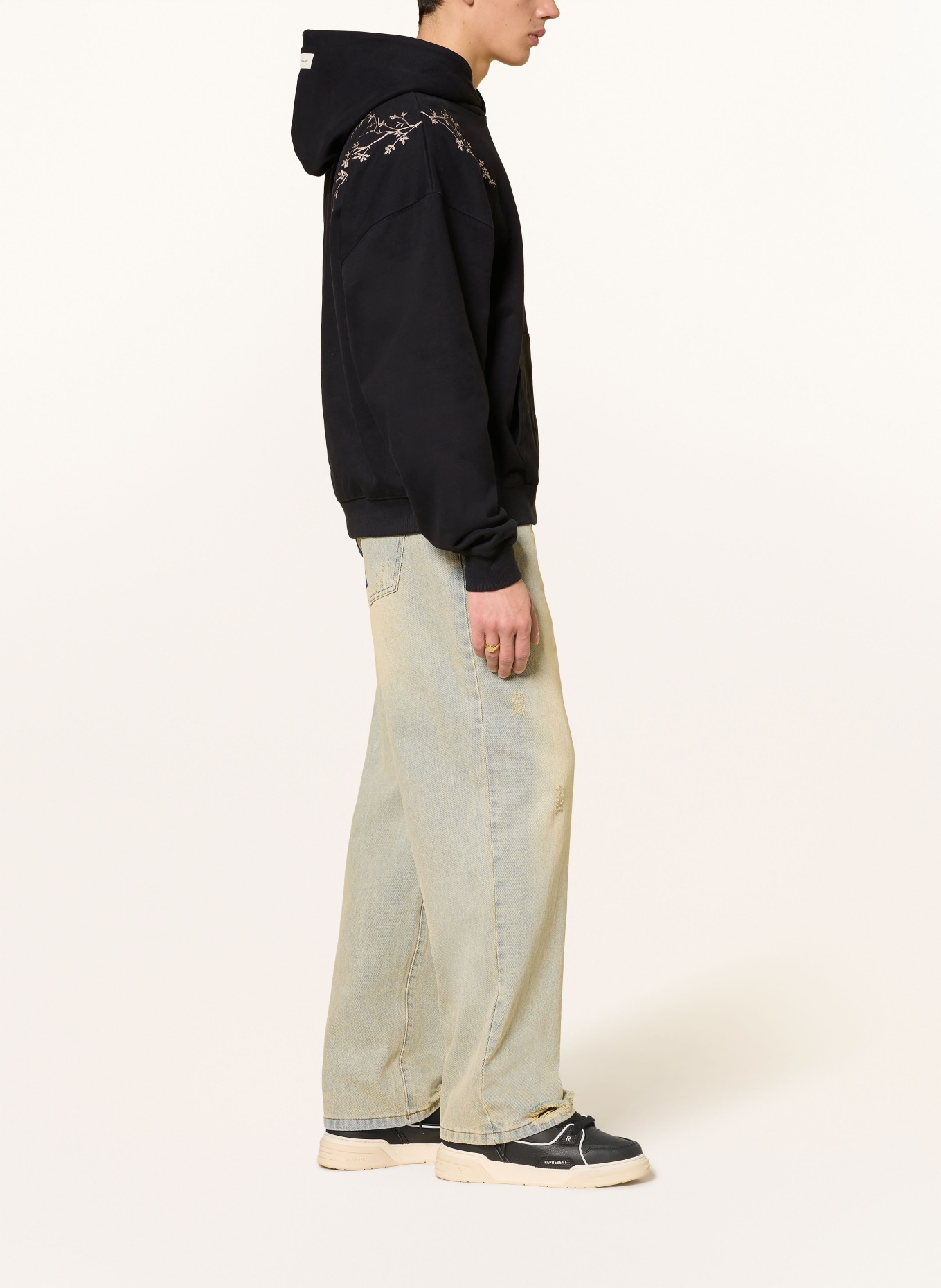 don't waste culture Sweat à capuche KOHANAE: NOIR / CRÈME