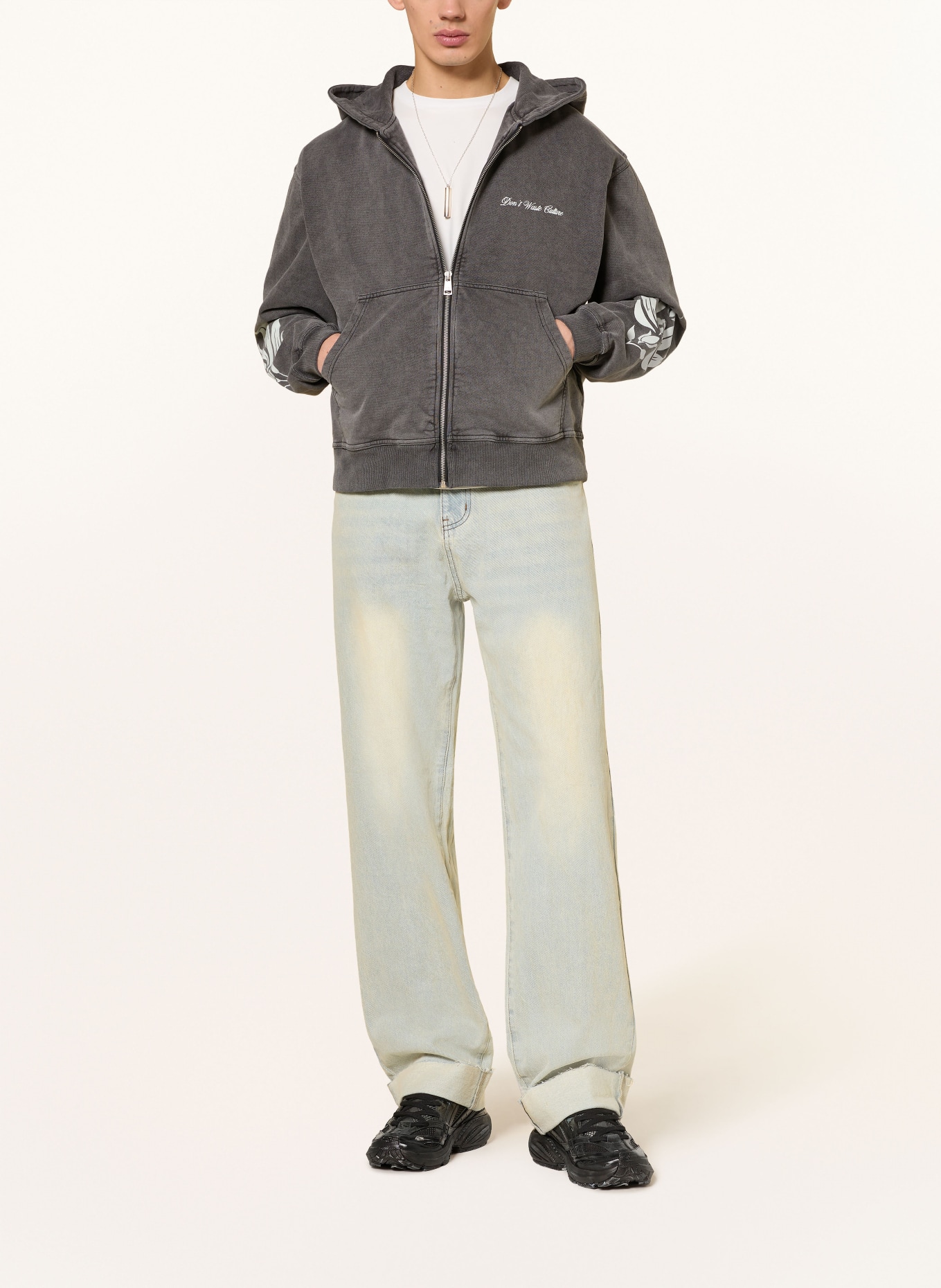 don't waste culture Veste sweat WESANDRA: GRIS / BLANC