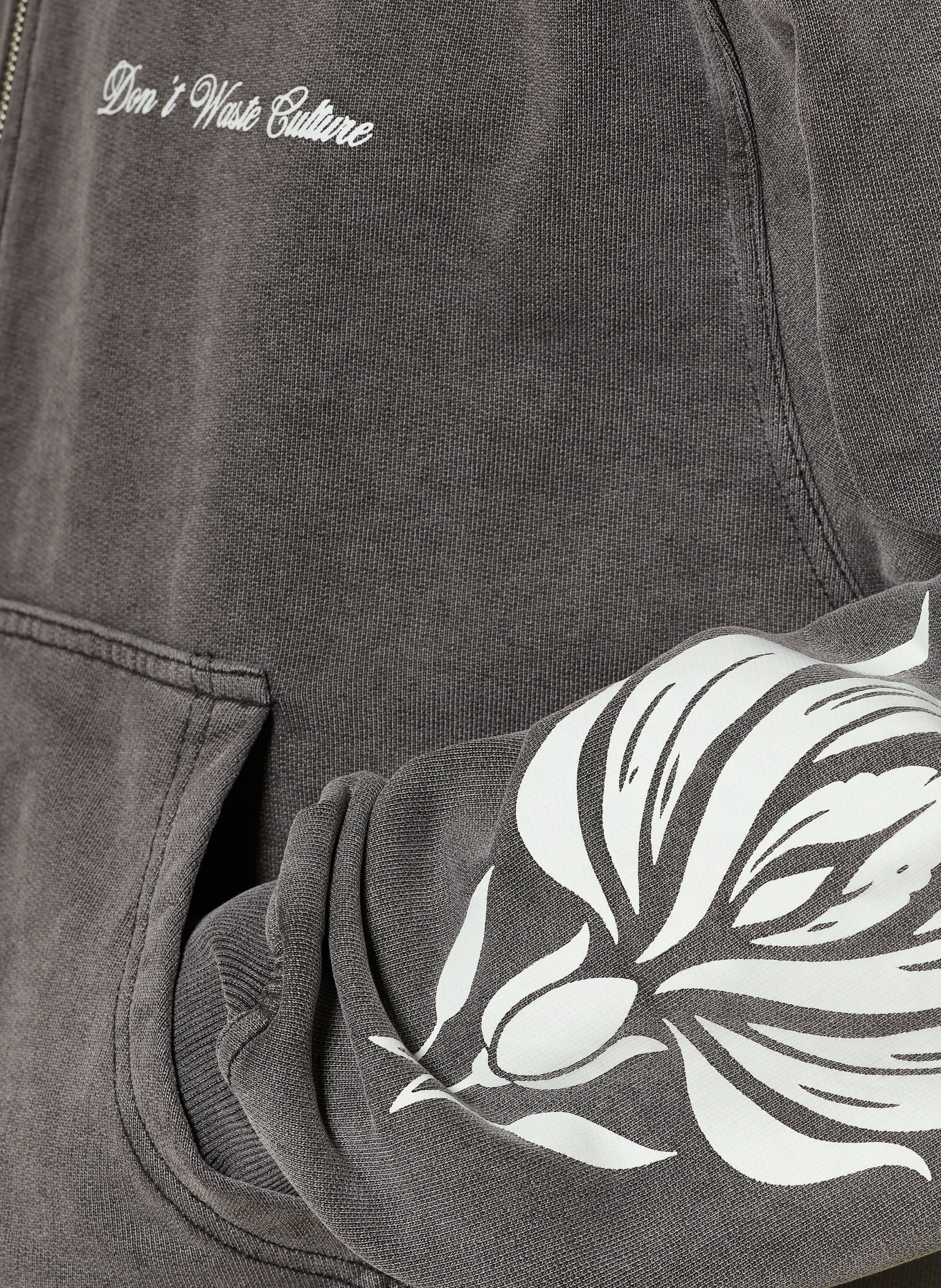 don't waste culture Veste sweat WESANDRA: GRIS / BLANC