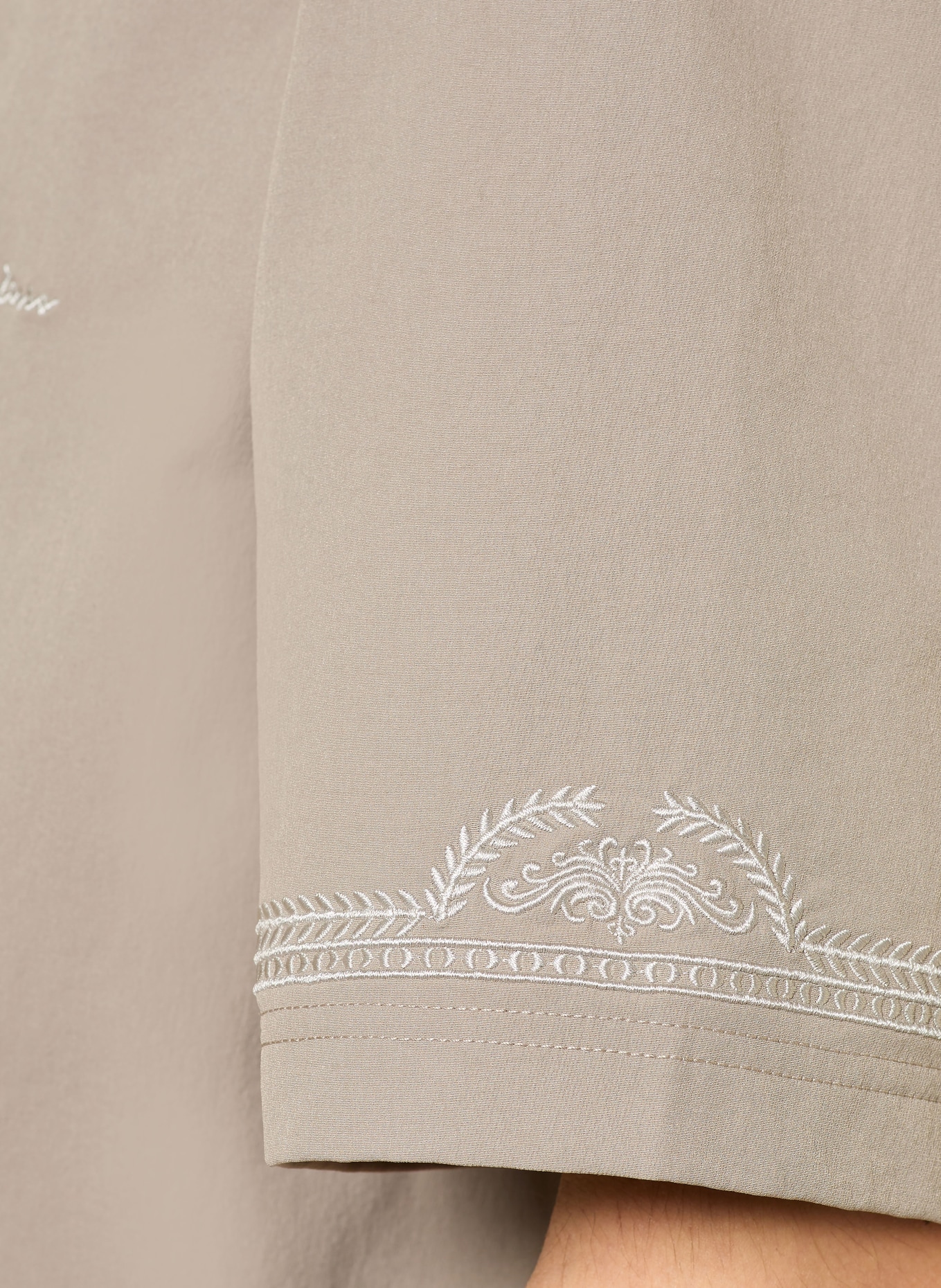 don't waste culture Chemise à manches courtes BENOKA Comfort Fit: TAUPE / BLANC