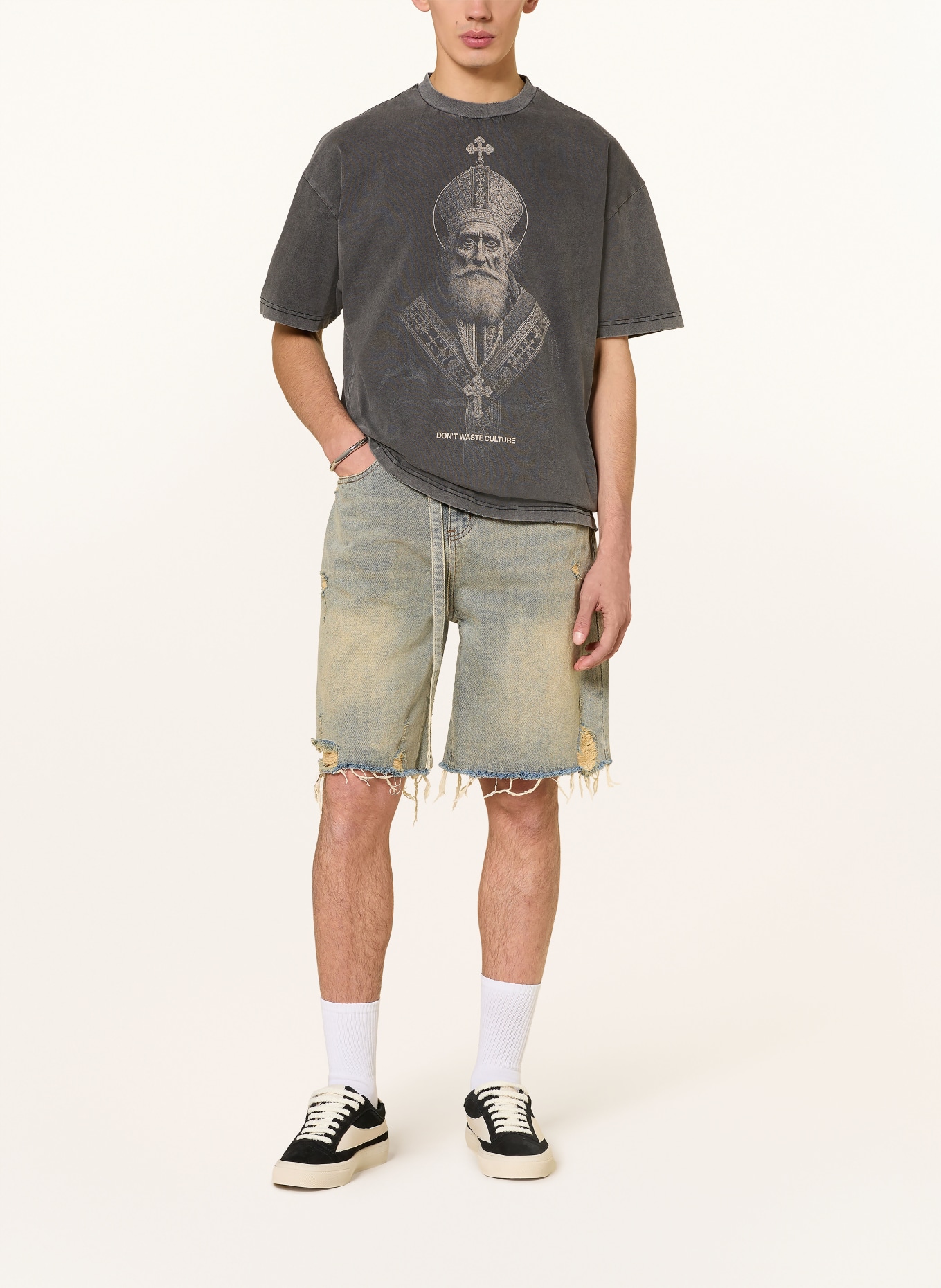 don't waste culture Jeansshorts GAELLOR: 1280 Pale Blue