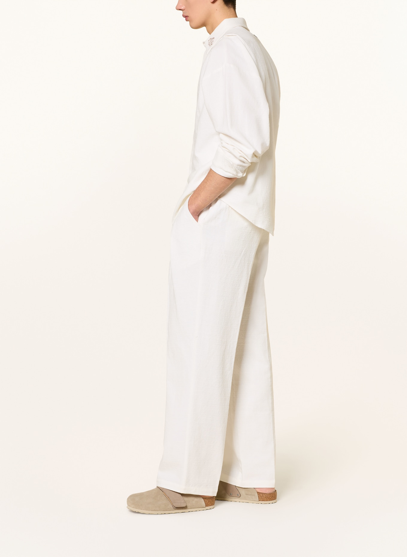 don't waste culture ALURETTE Regular Fit pants with linen: WHITE