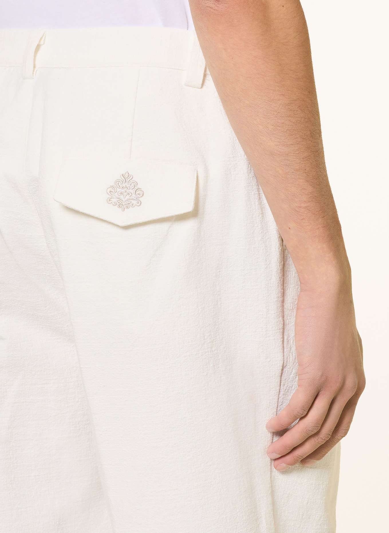 don't waste culture ALURETTE Regular Fit pants with linen: WHITE