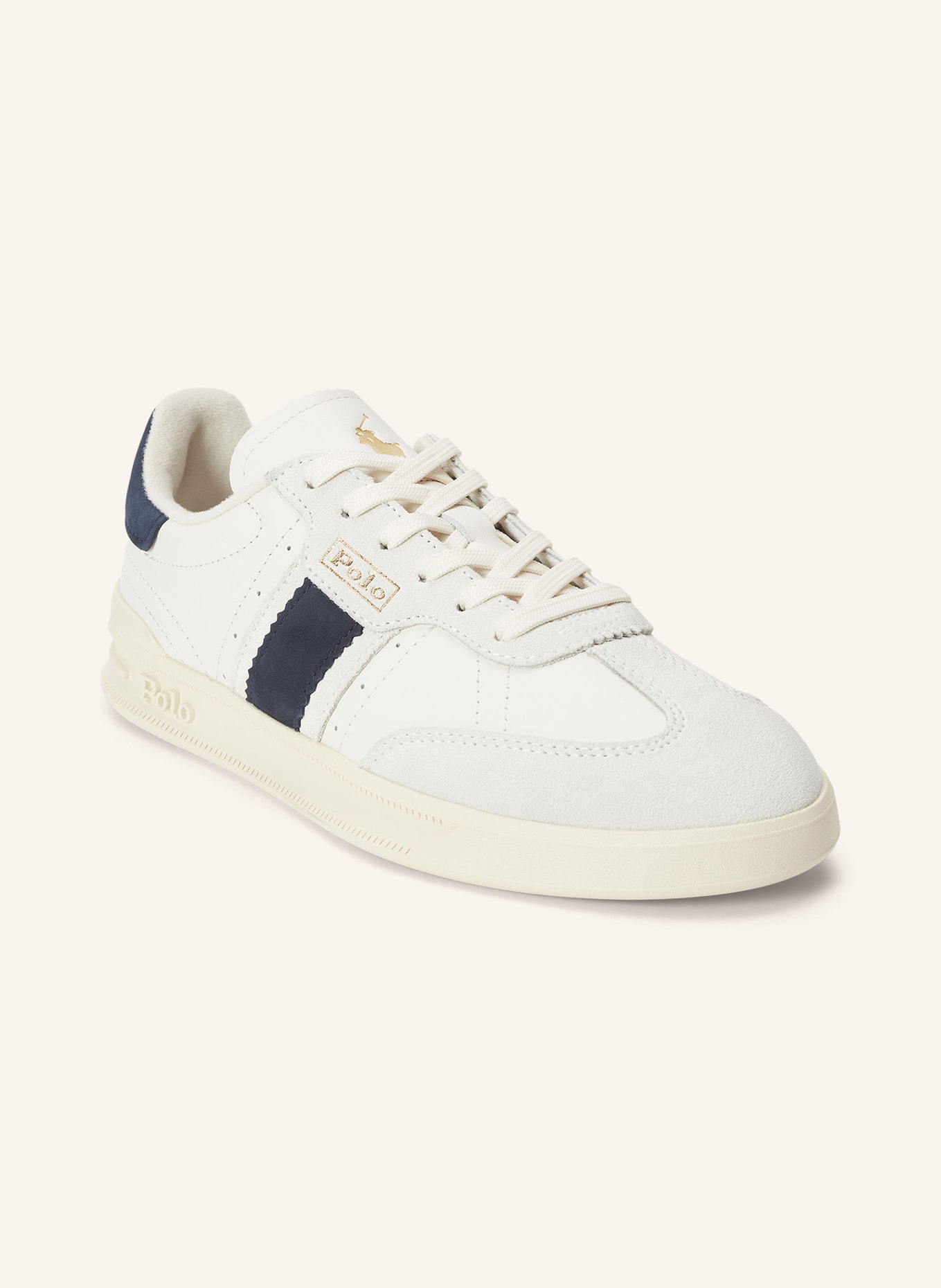 POLO RALPH LAUREN sneaker: WHITE / LIGHT GRAY / DARK BLUE