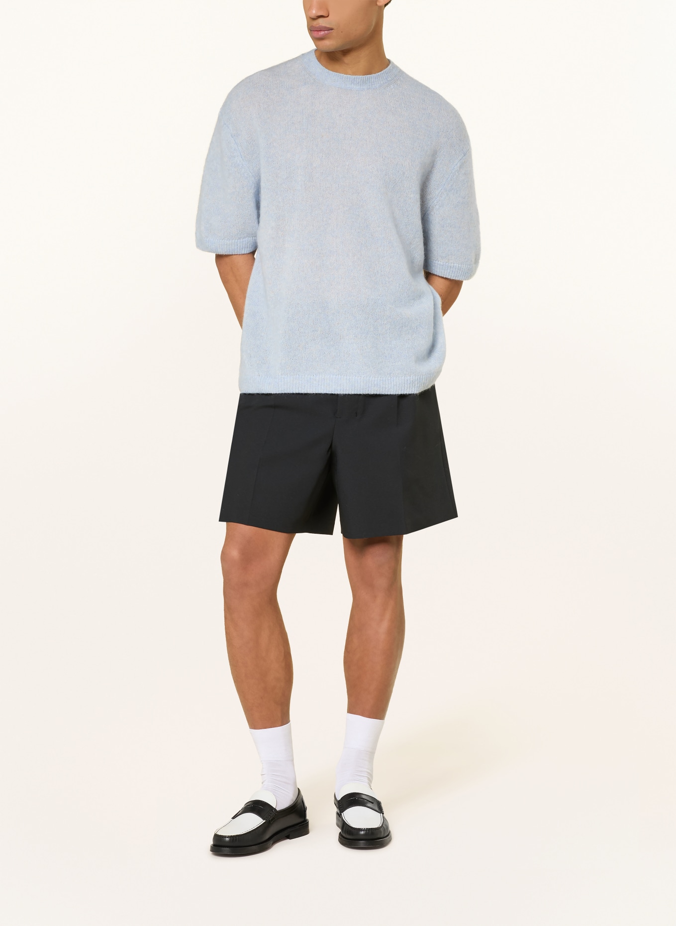 studio seidensticker Pletené tričko z mohéru: TMAVĚ MODRÁ