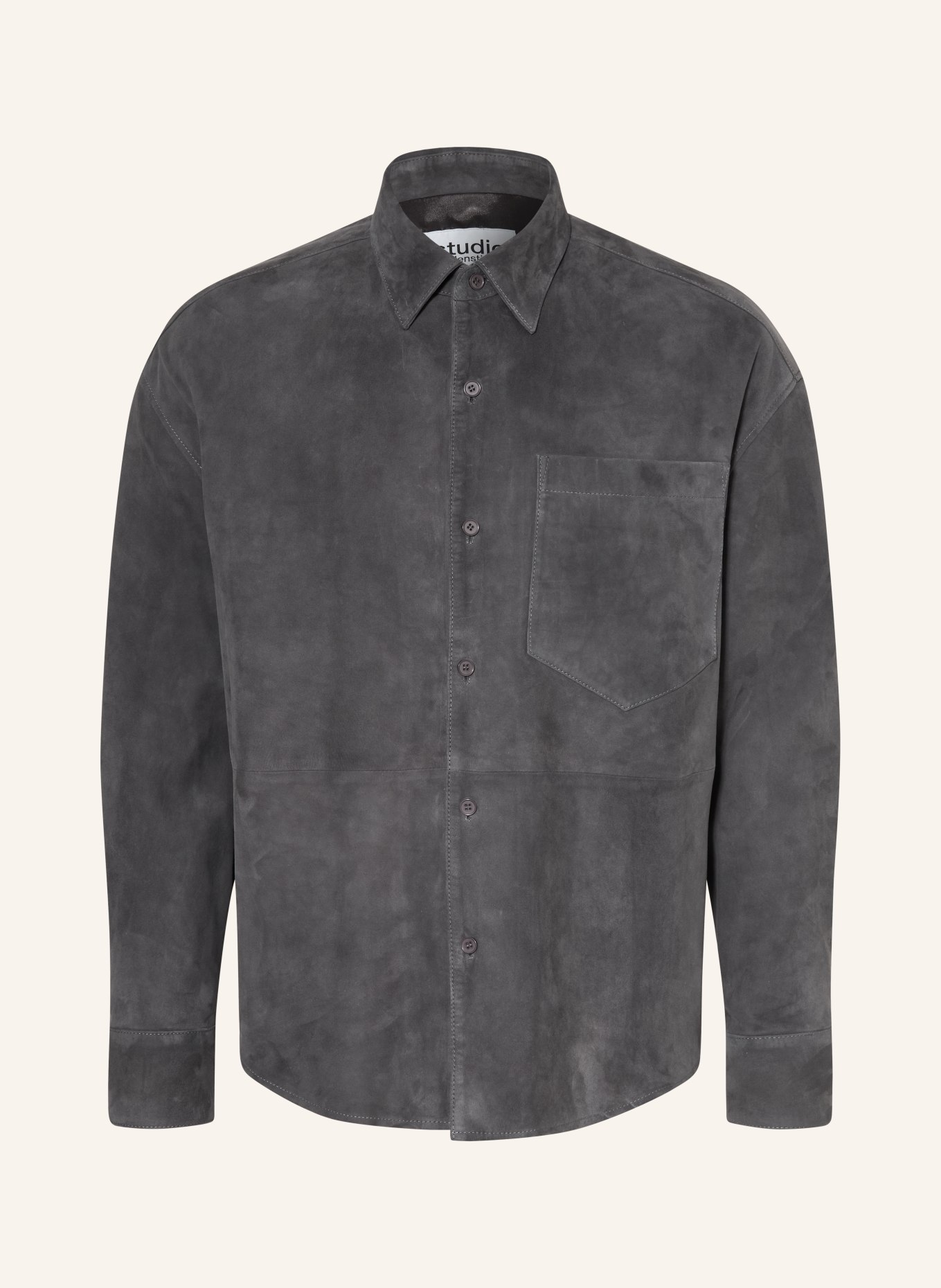 studio seidensticker Kožená bunda STUDIO: TMAVĚ ŠEDÁ