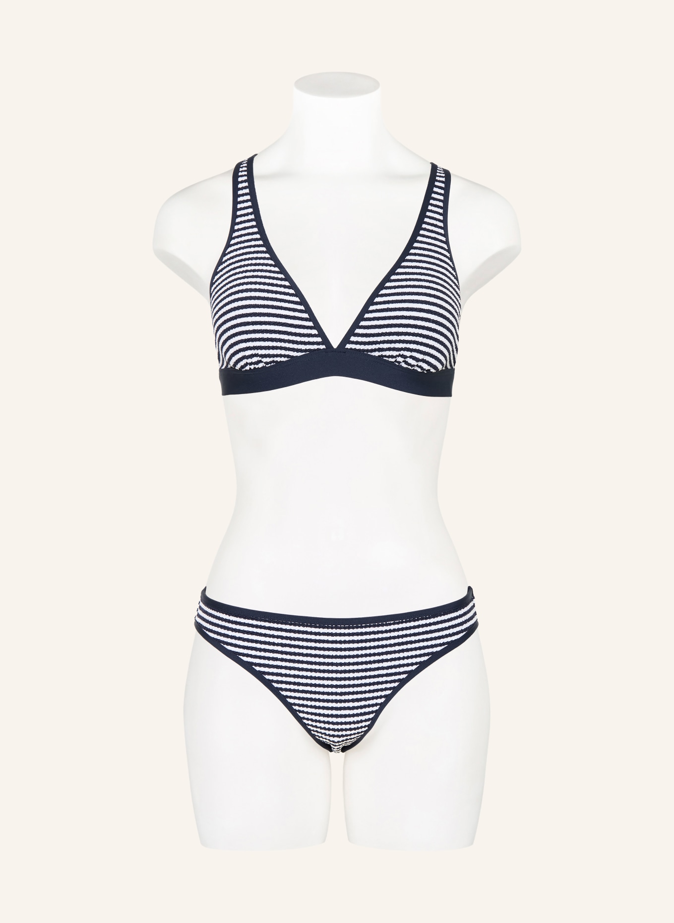 SEAFOLLY Haut de bikini triangle CLUBHOUSE: BLEU FONCÉ / BLANC