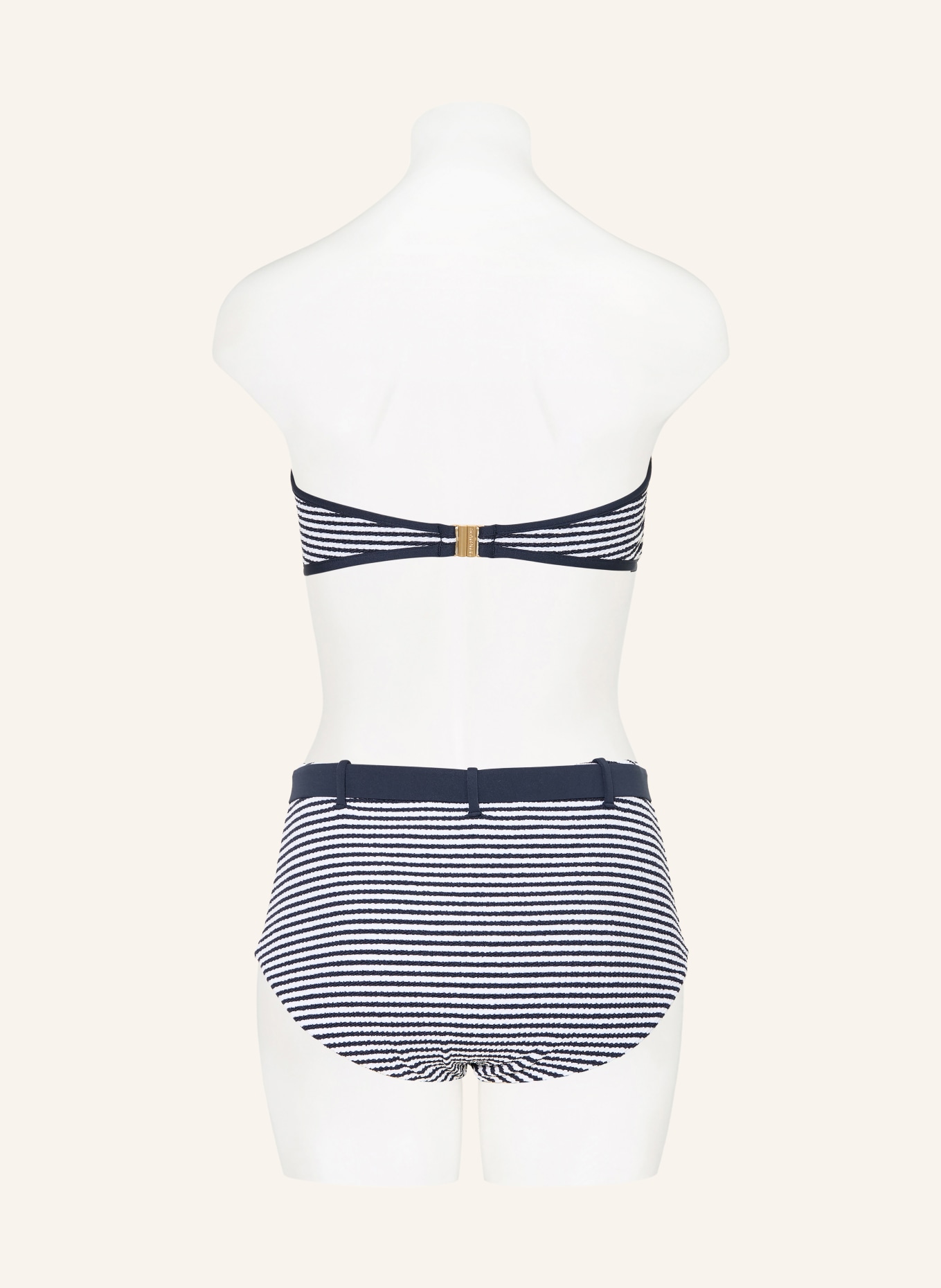 SEAFOLLY Culotte bikini CLUBHOUSE BELTED HOLLYWOOD: BLEU FONCÉ / BLANC