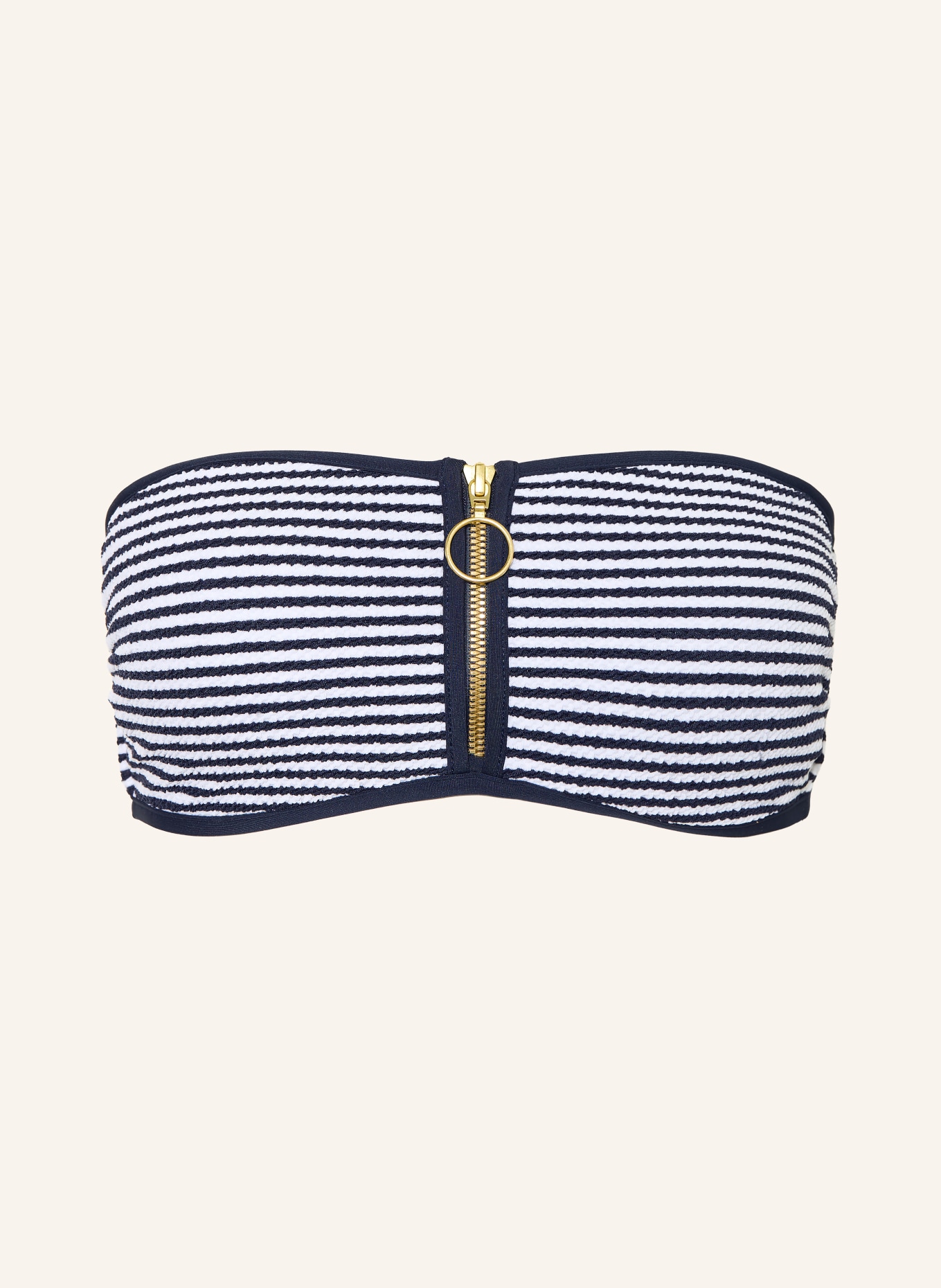 SEAFOLLY Haut de bikini bandeau CLUBHOUSE: BLEU FONCÉ / OR / BLANC