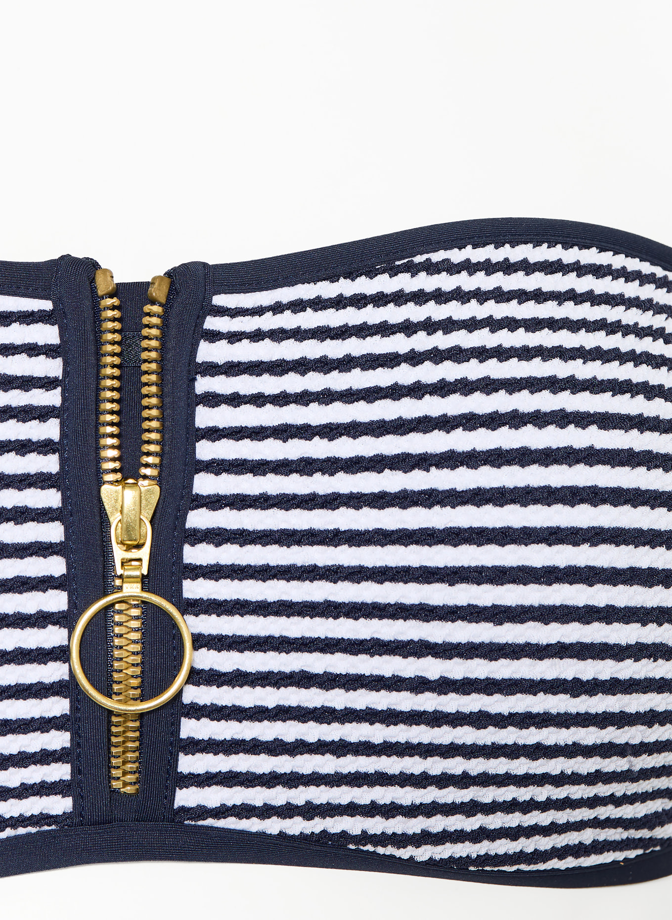 SEAFOLLY Haut de bikini bandeau CLUBHOUSE: BLEU FONCÉ / OR / BLANC