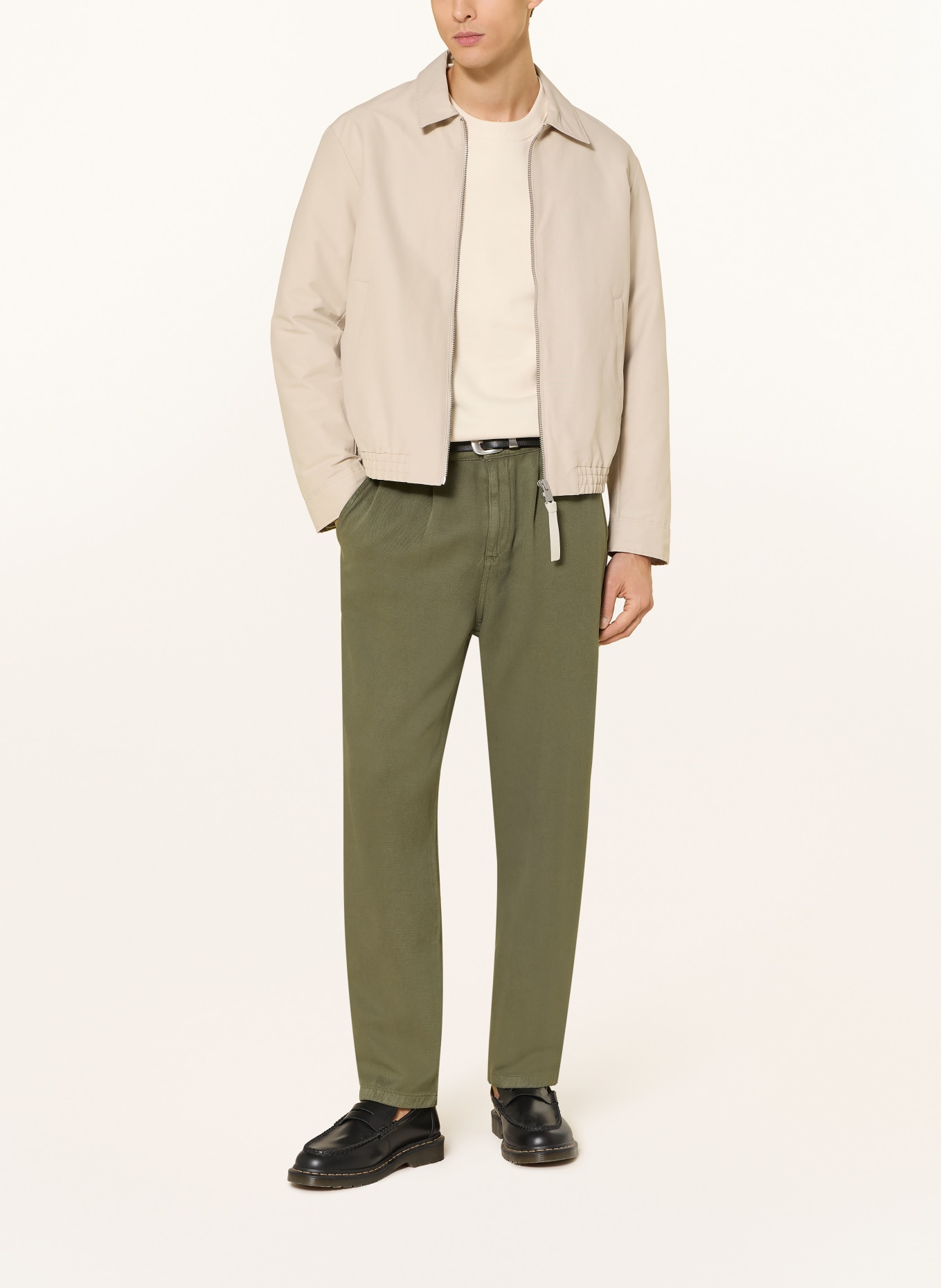 GOLDGARN DENIM Chino Relaxed Fit: OLIVOVÁ