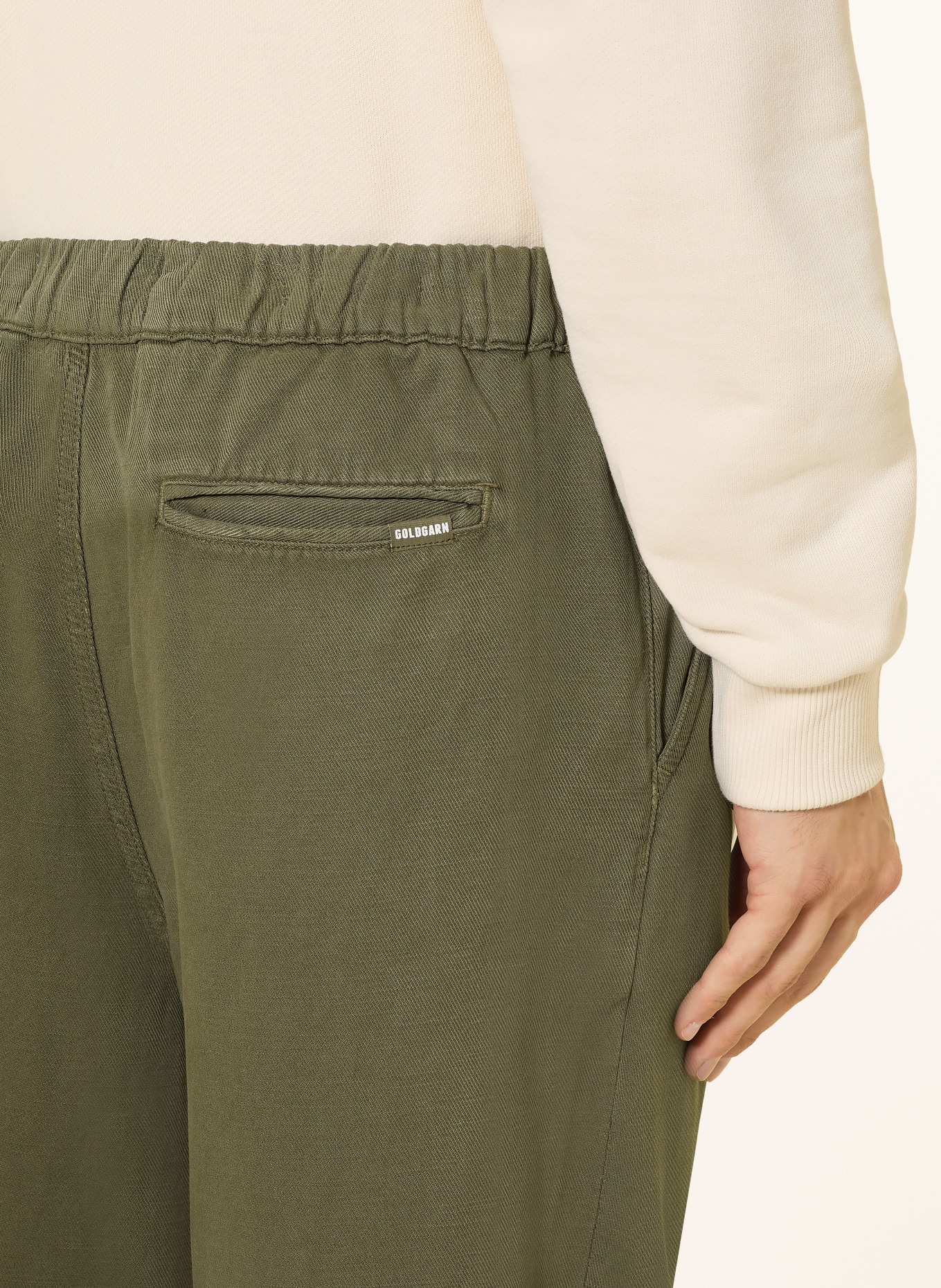 GOLDGARN DENIM Chino Relaxed Fit: OLIVOVÁ