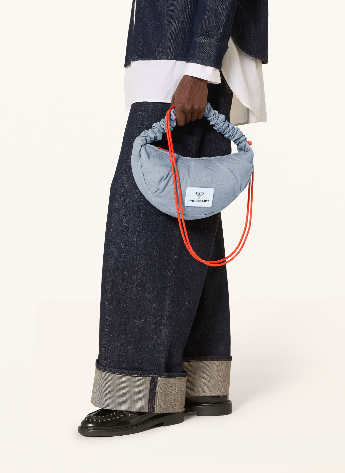 UNIO Sac à bandoulière VANCOUVER: BLEU GRIS / ROUGE