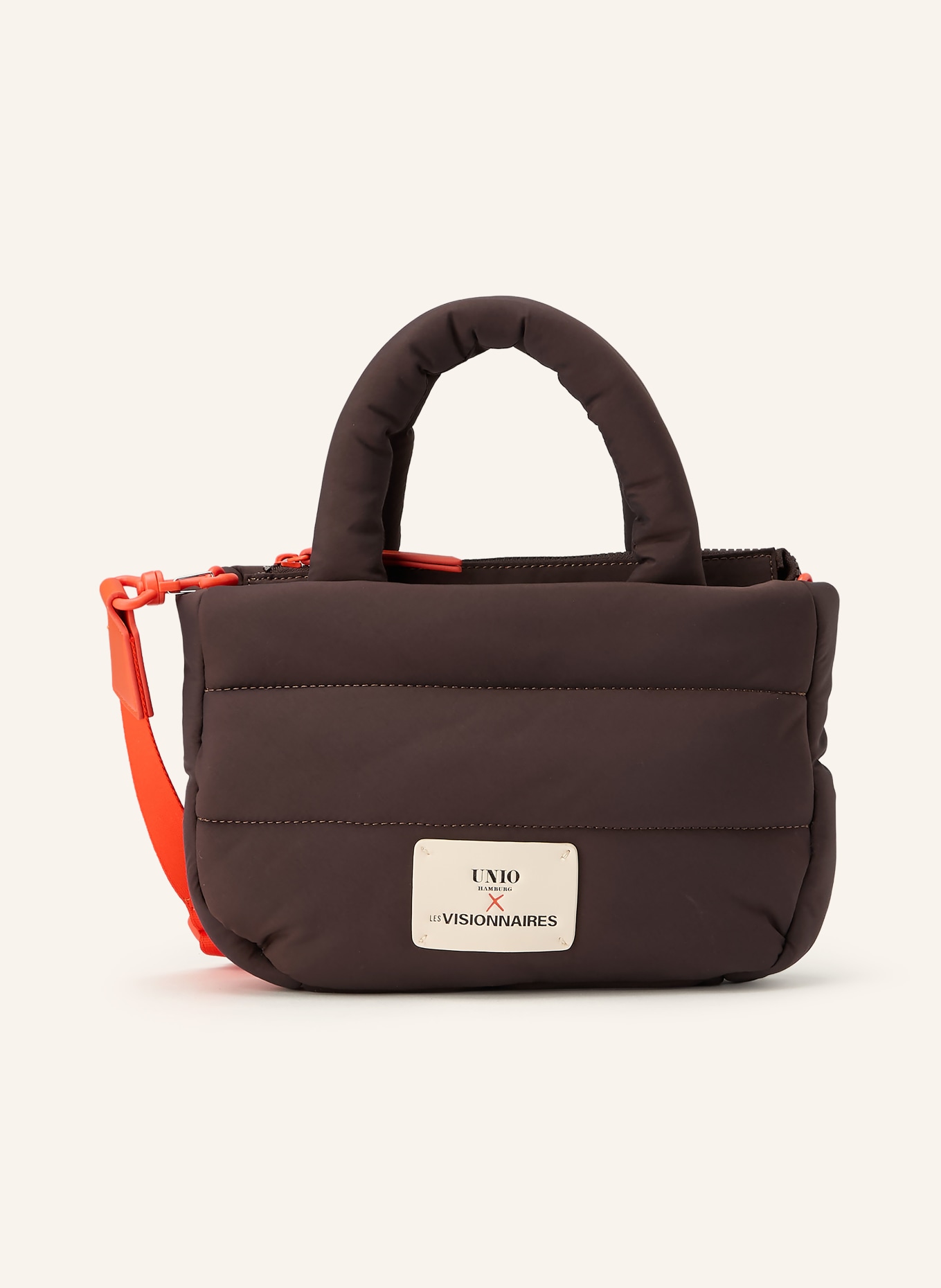 UNIO Handtasche CORTINA SMALL: DUNKELBRAUN / ORANGE