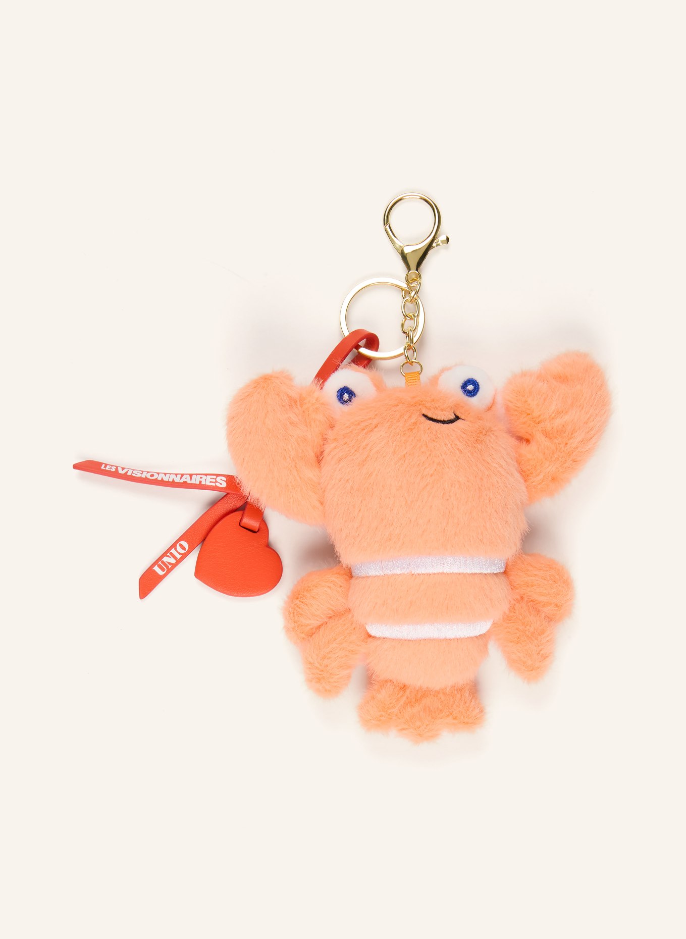 UNIO Taschenanhänger FLUFFY LOBSTER CHARM: ORANGE / DUNKELBLAU / WEISS