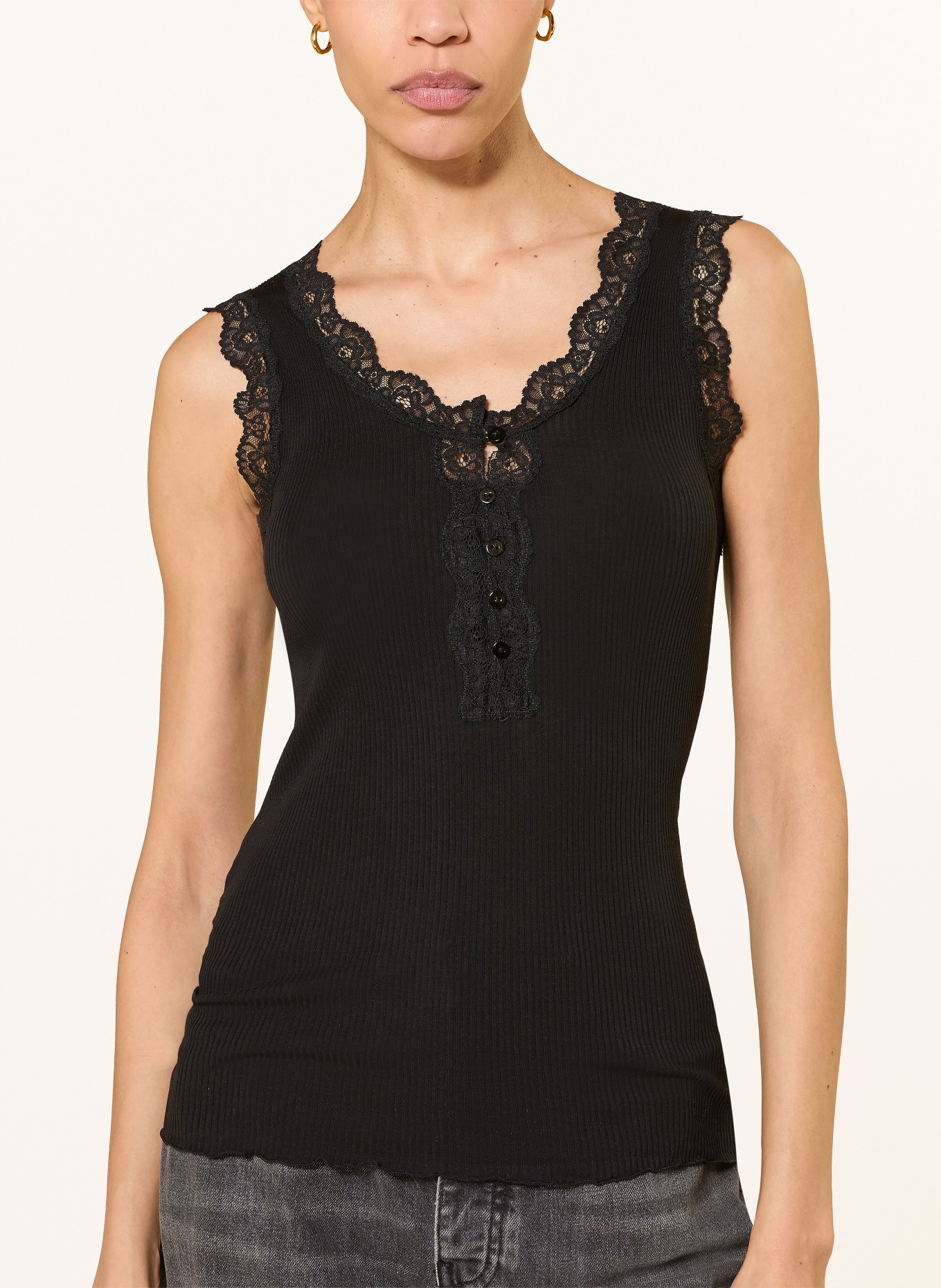 rosemunde Top RMWBALTA mit Spitze: SCHWARZ