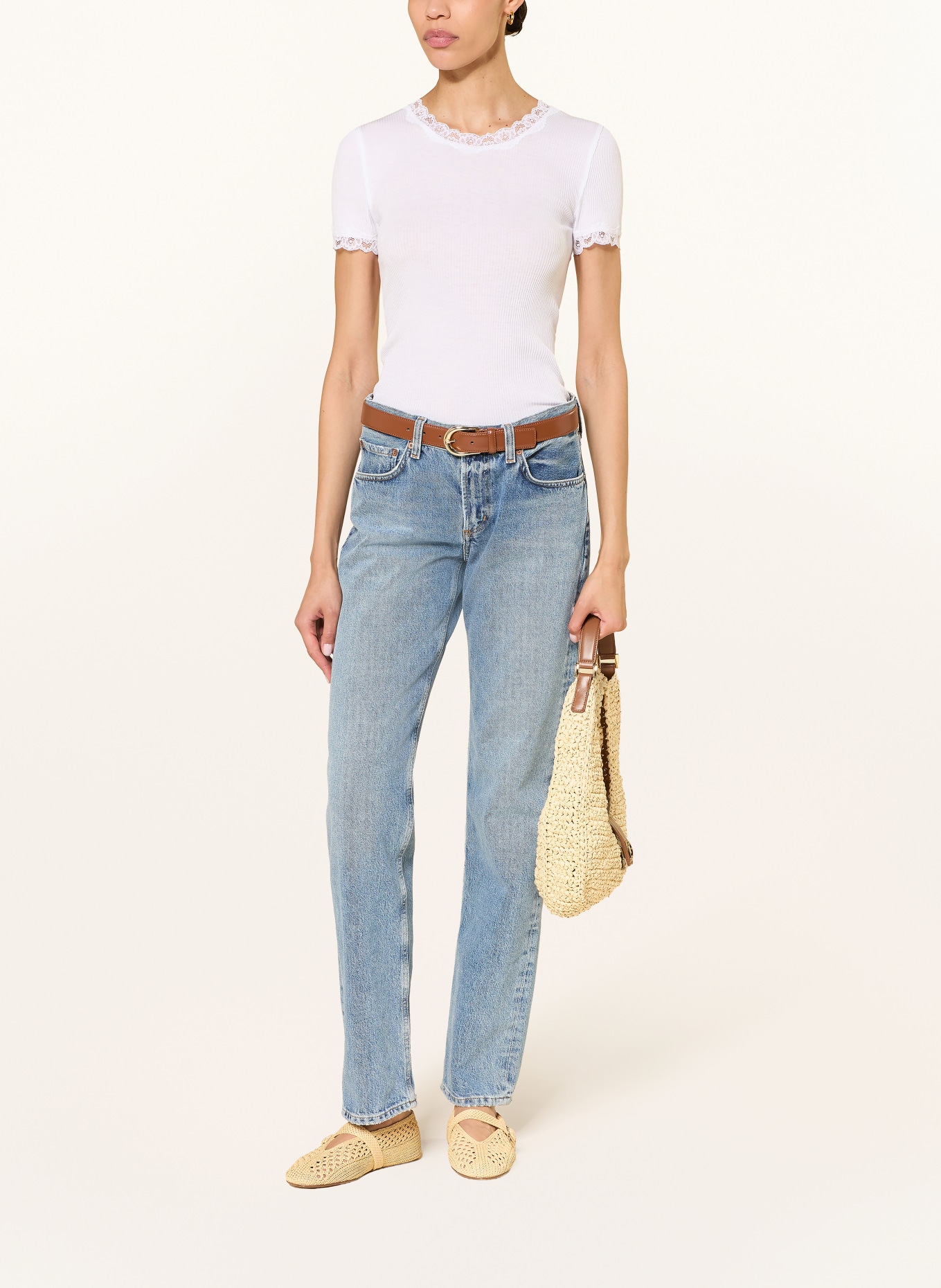 rosemunde T-Shirt RMWBALTA mit Spitze: WEISS