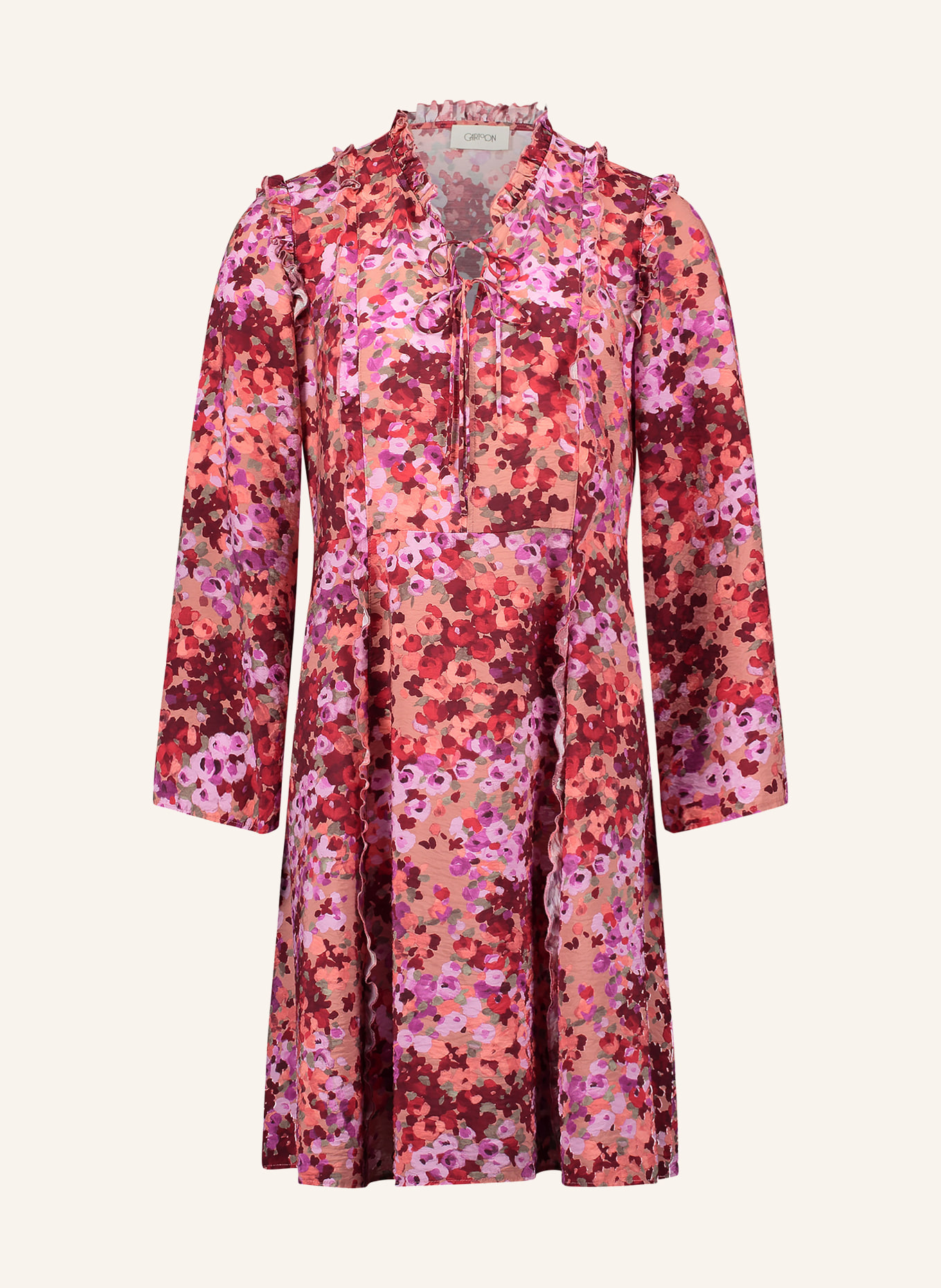 CARTOON Šaty s volány: ČERVENÁ / SVĚTLE FIALOVÁ / SVĚTLE ZELENÁ