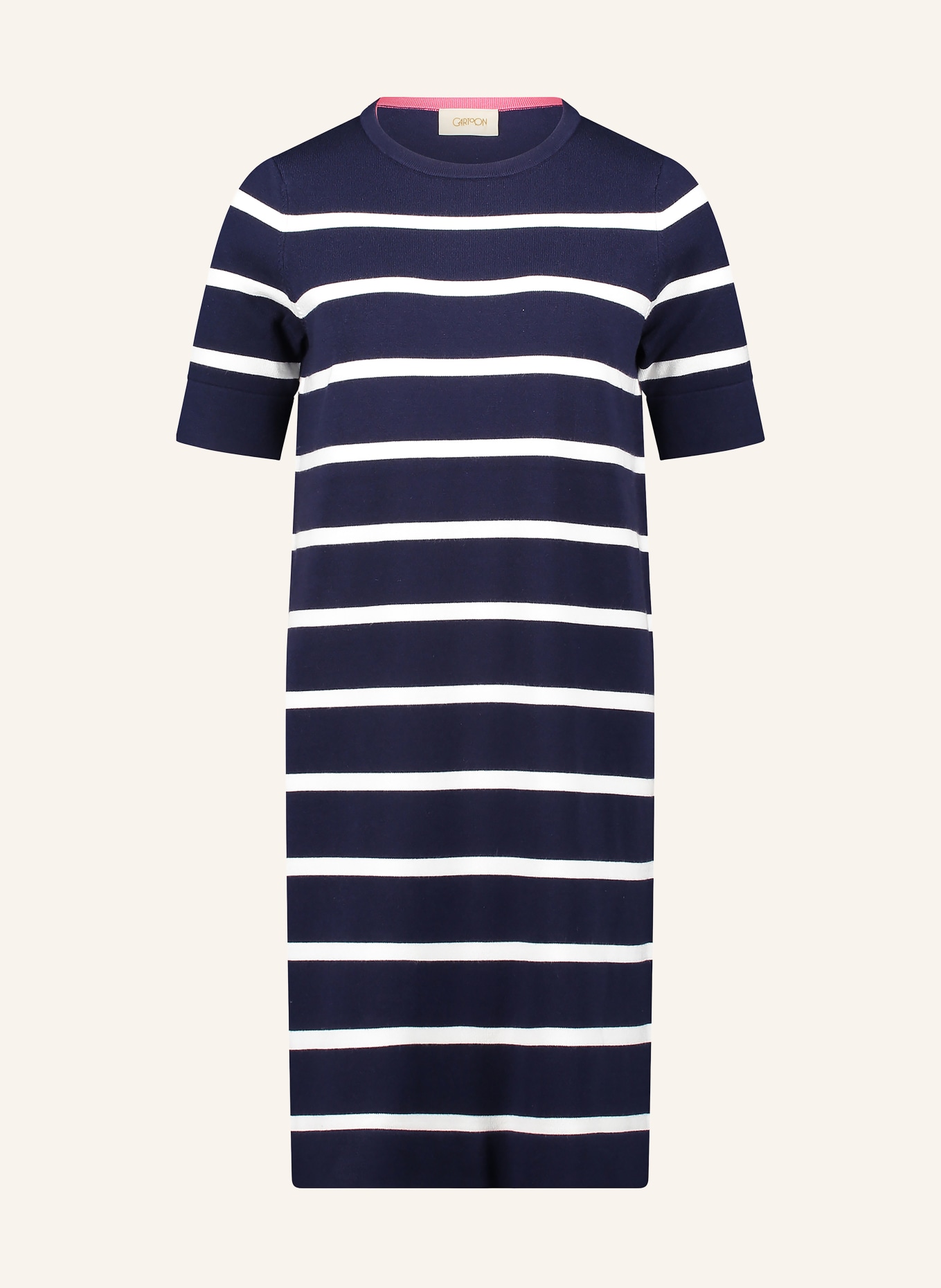 CARTOON pletené šaty: TMAVĚ MODRÁ / BÍLÁ