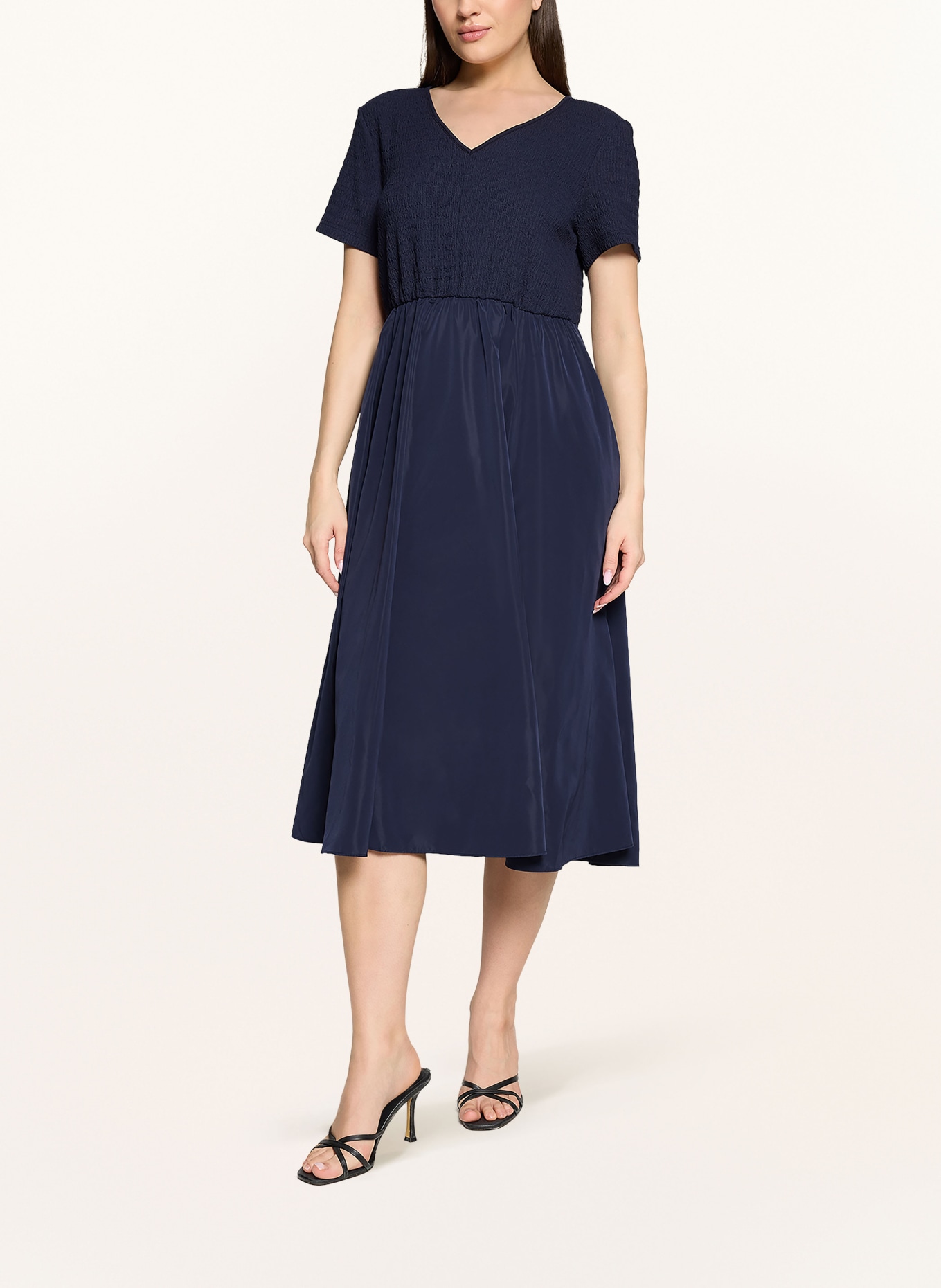 CARTOON Šaty z kombinace materiálů: TMAVĚ MODRÁ