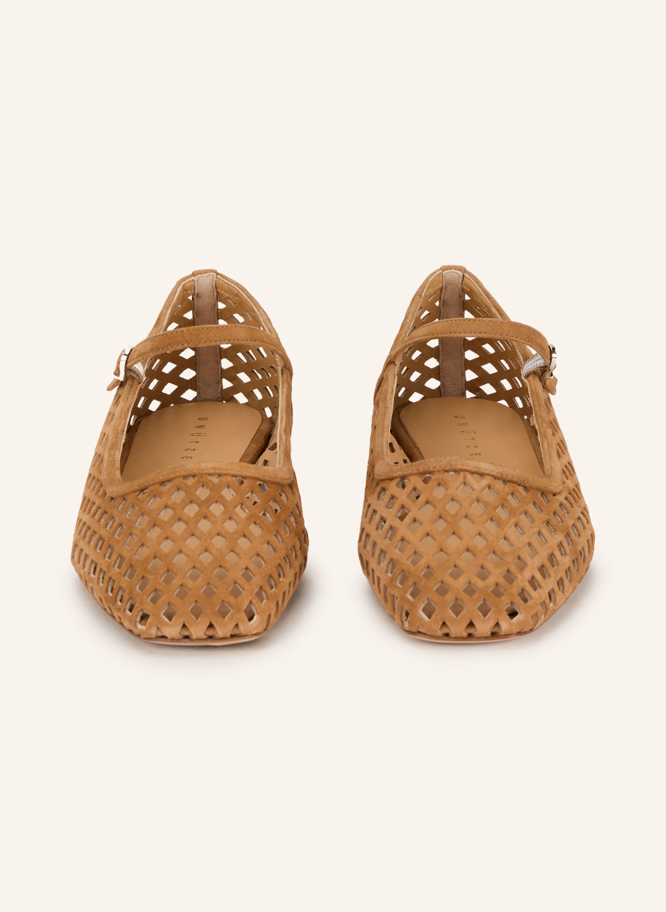 UNÜTZER Mary Jane ballerina flats: COGNAC