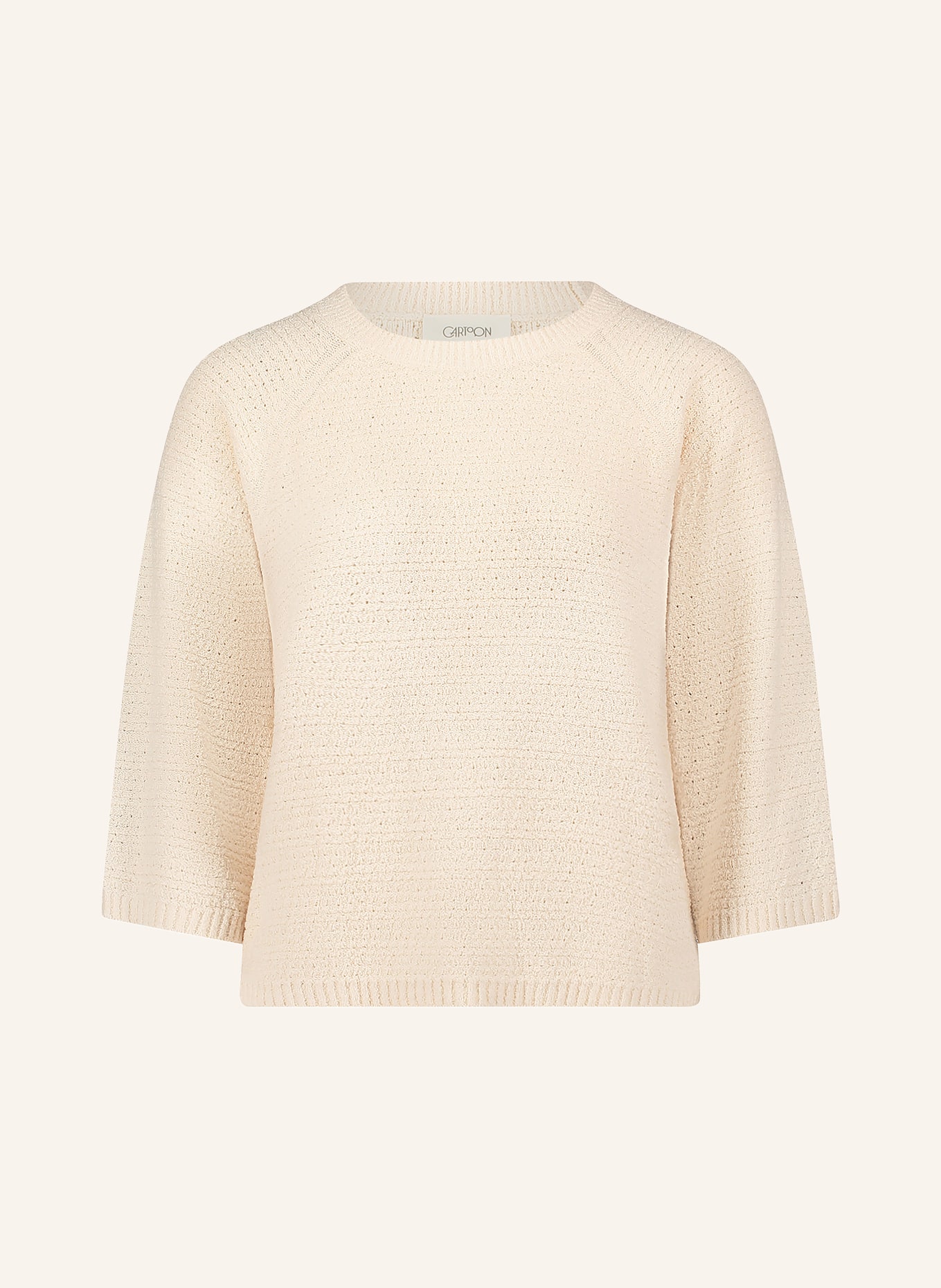 CARTOON Sweater with 3/4 sleeves: CREAM