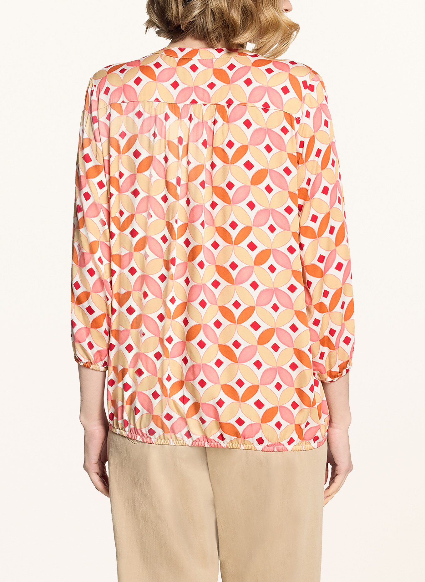 CARTOON Blouse shirt with 3/4 sleeves: CREAM / ORANGE