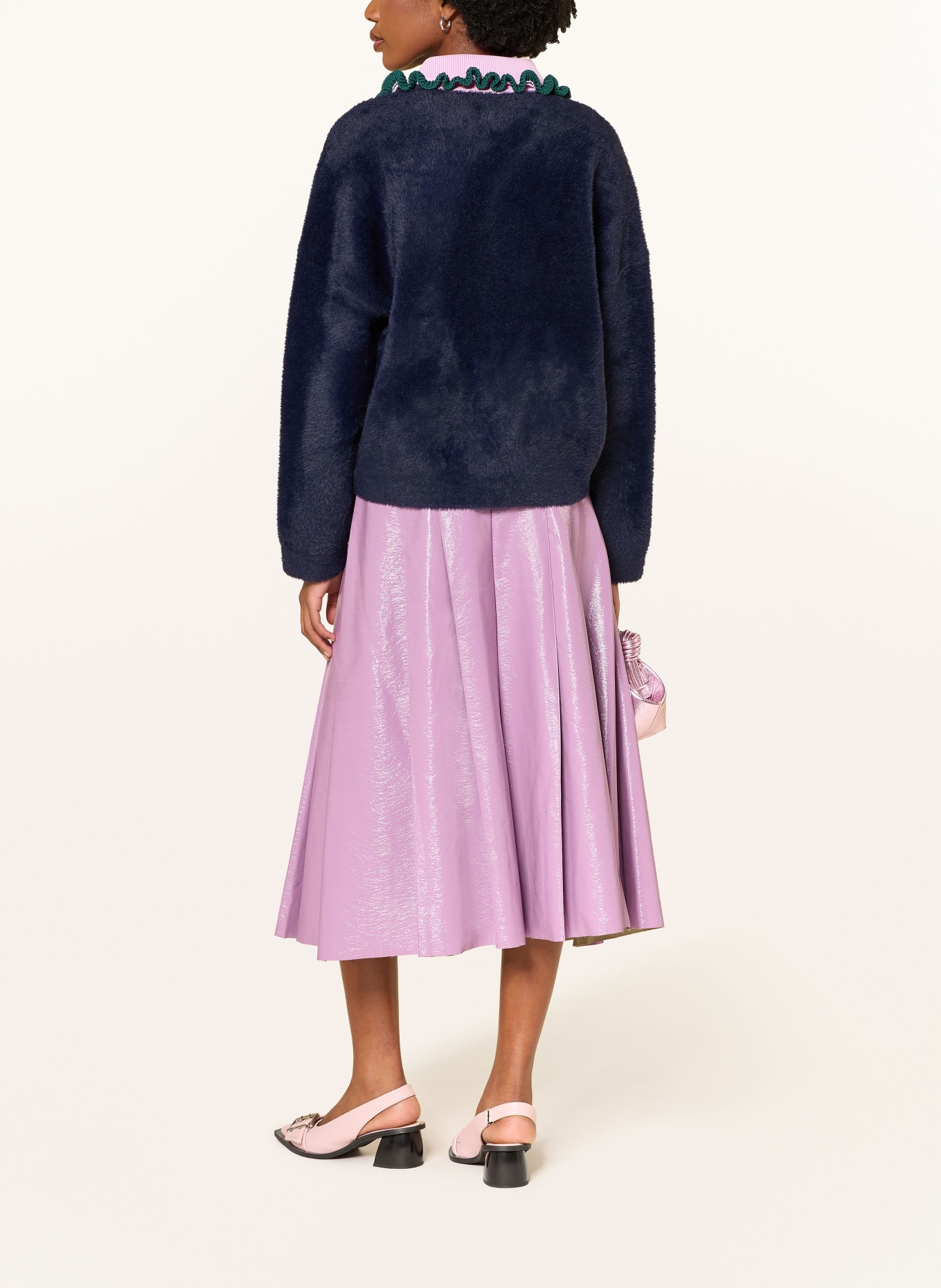 ESSENTIEL ANTWERP Faltenrock in Lederoptik: ROSA