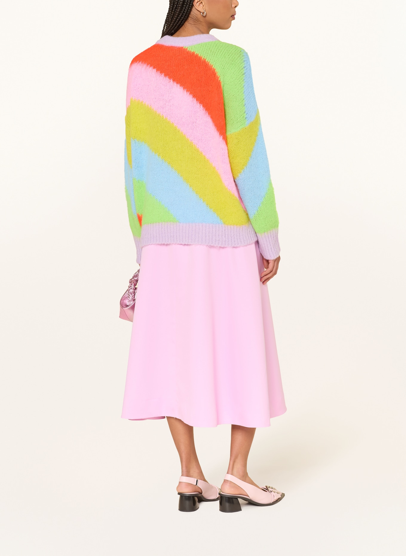 ESSENTIEL ANTWERP JOLOR sweater: NEON GREEN / LIGHT PURPLE / LIGHT BLUE