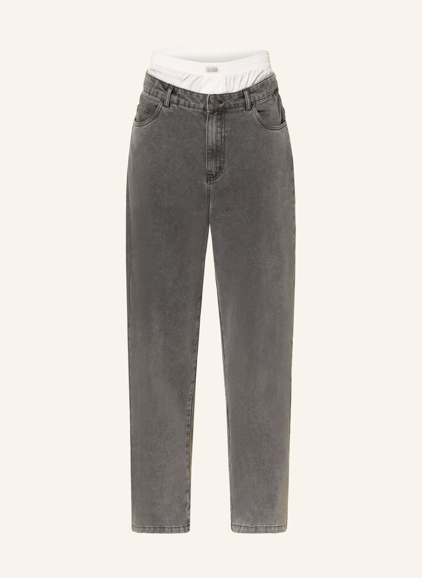 KARO KAUER Wide Leg Jeans im Materialmix: 846 Dark Grey Washed