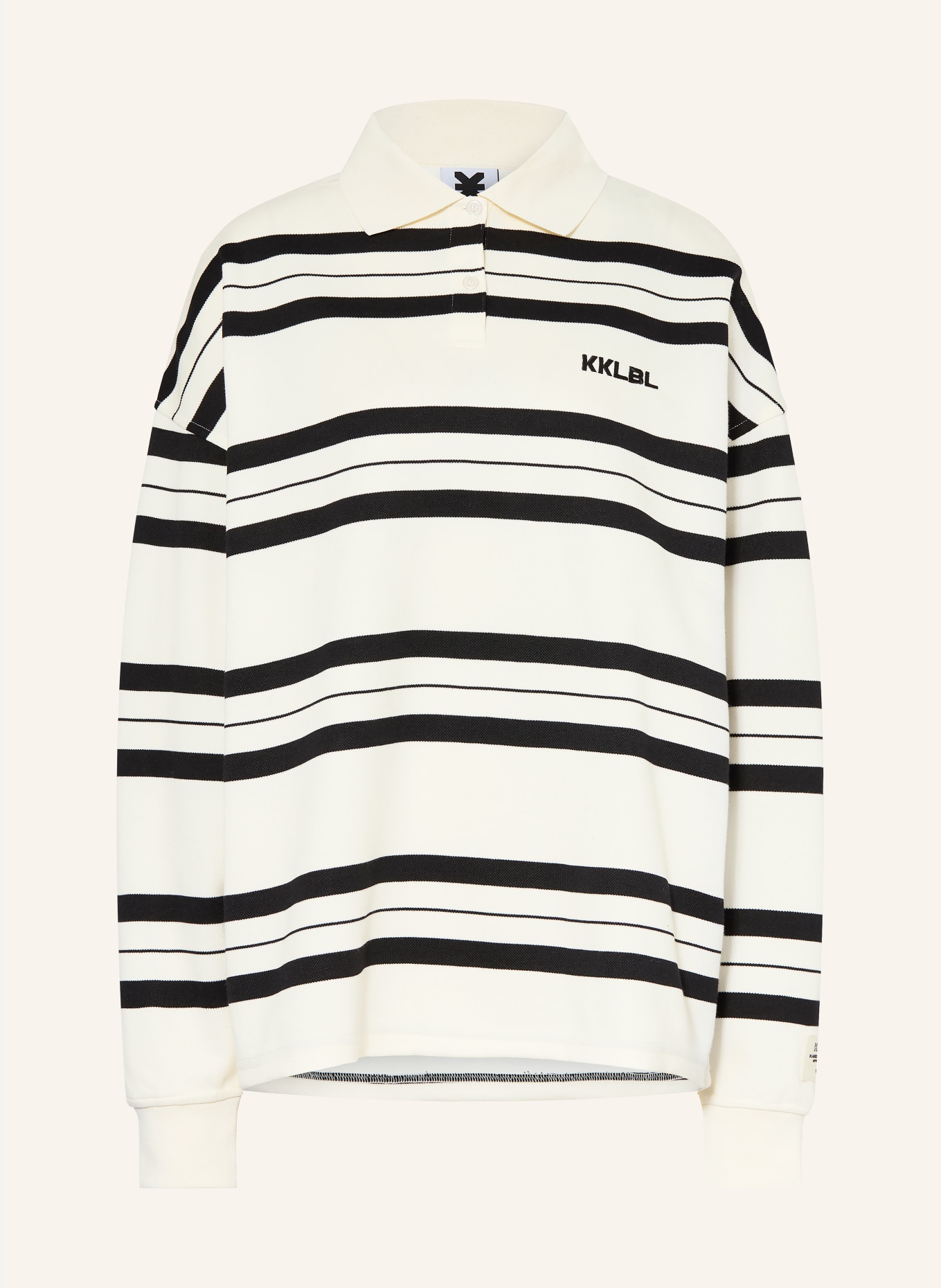 KARO KAUER Polo piqué: ÉCRU / NOIR
