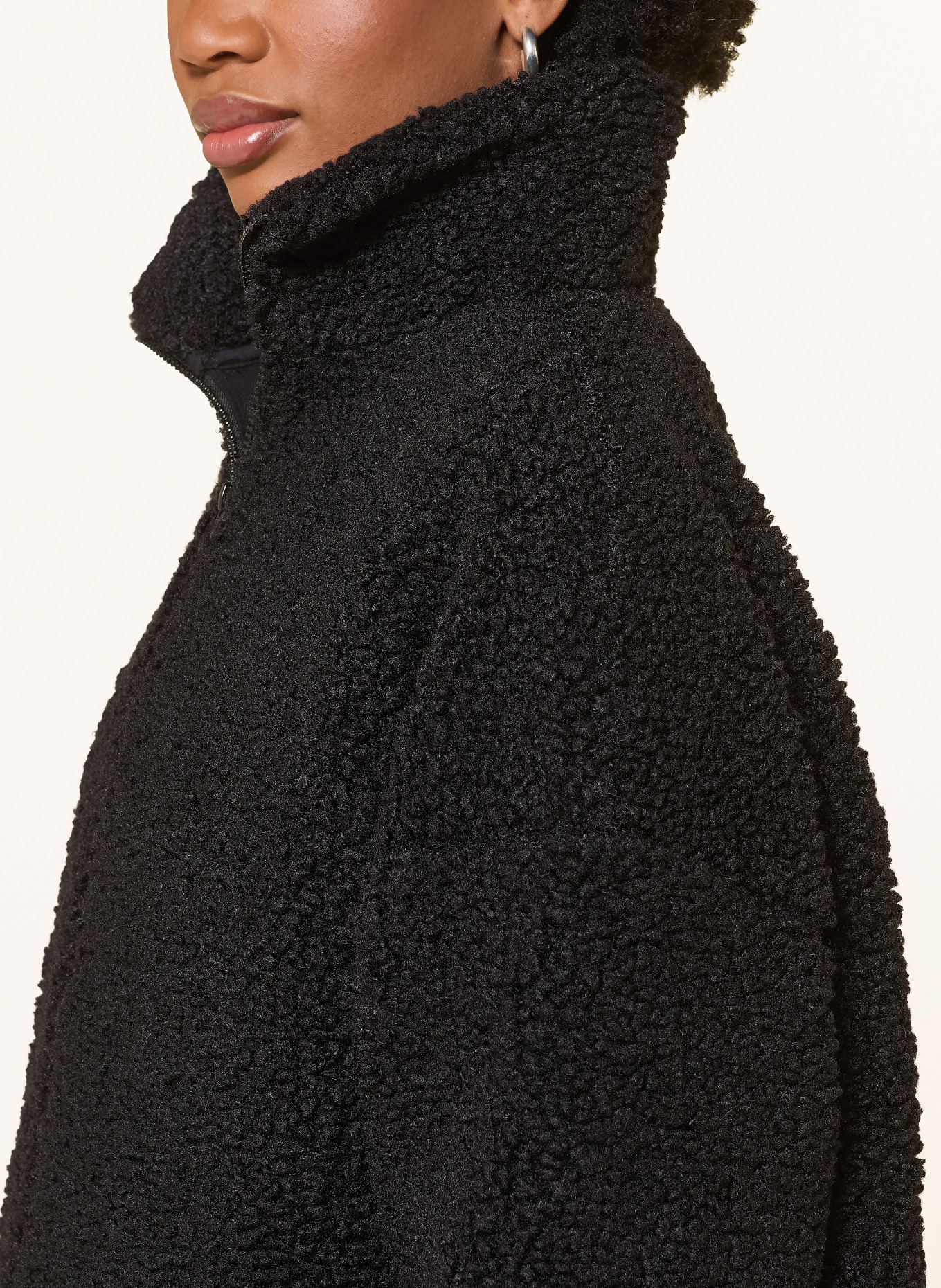 KARO KAUER teddy fur jacket: BLACK