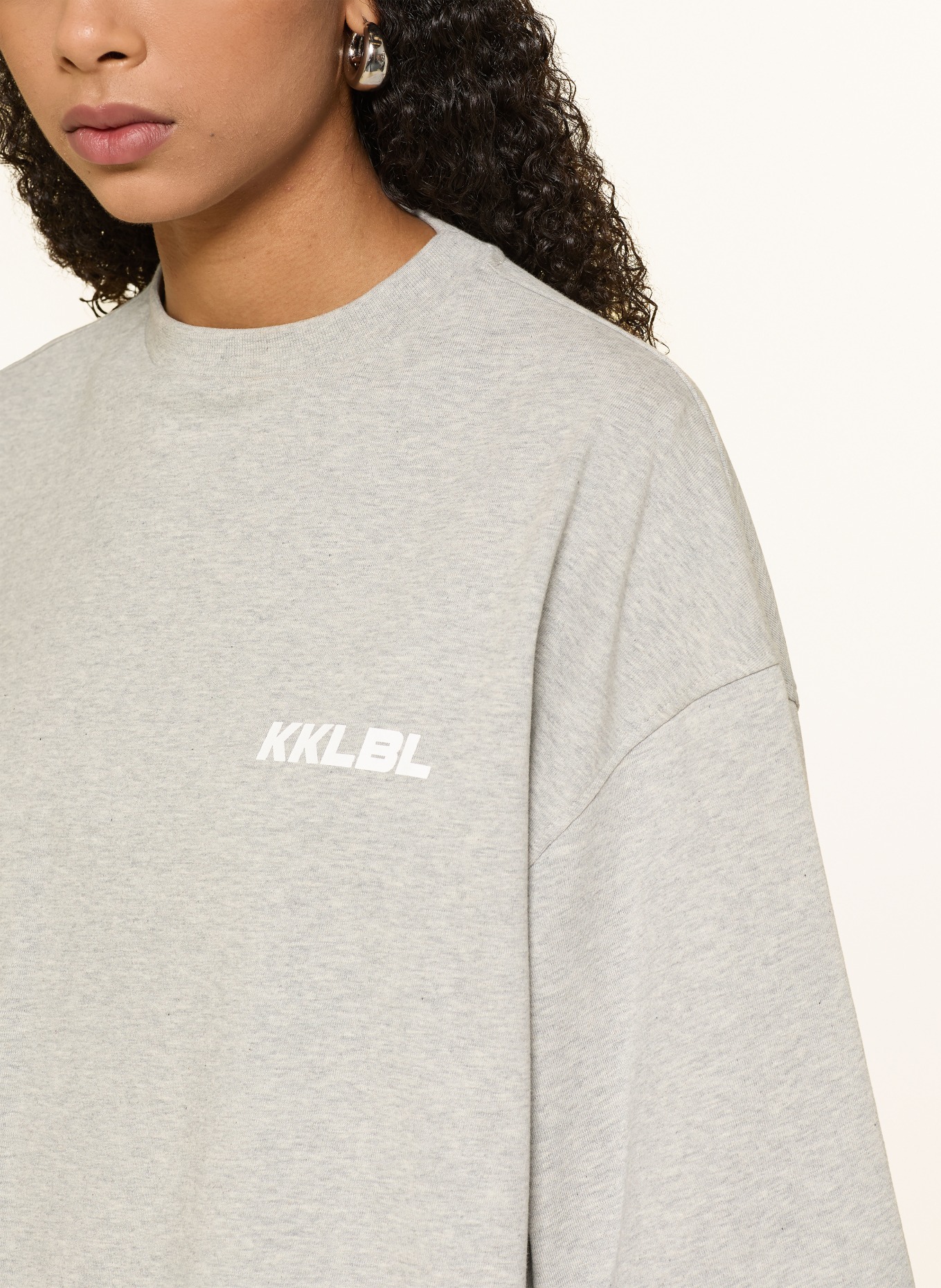 KARO KAUER Oversized tričko s 3/4 rukávy: ŠEDÁ