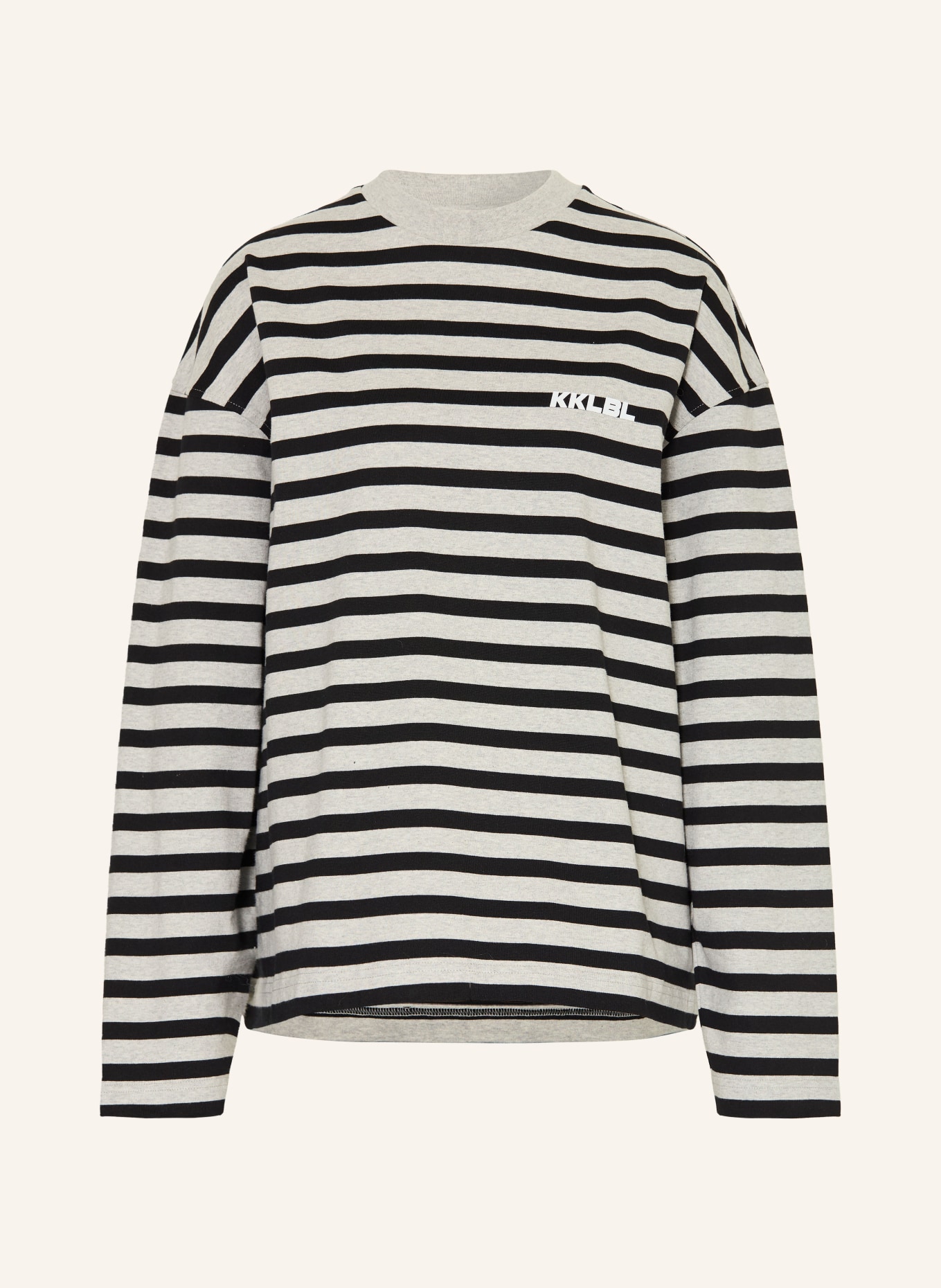 KARO KAUER Oversized-Longsleeve: GRAU / SCHWARZ