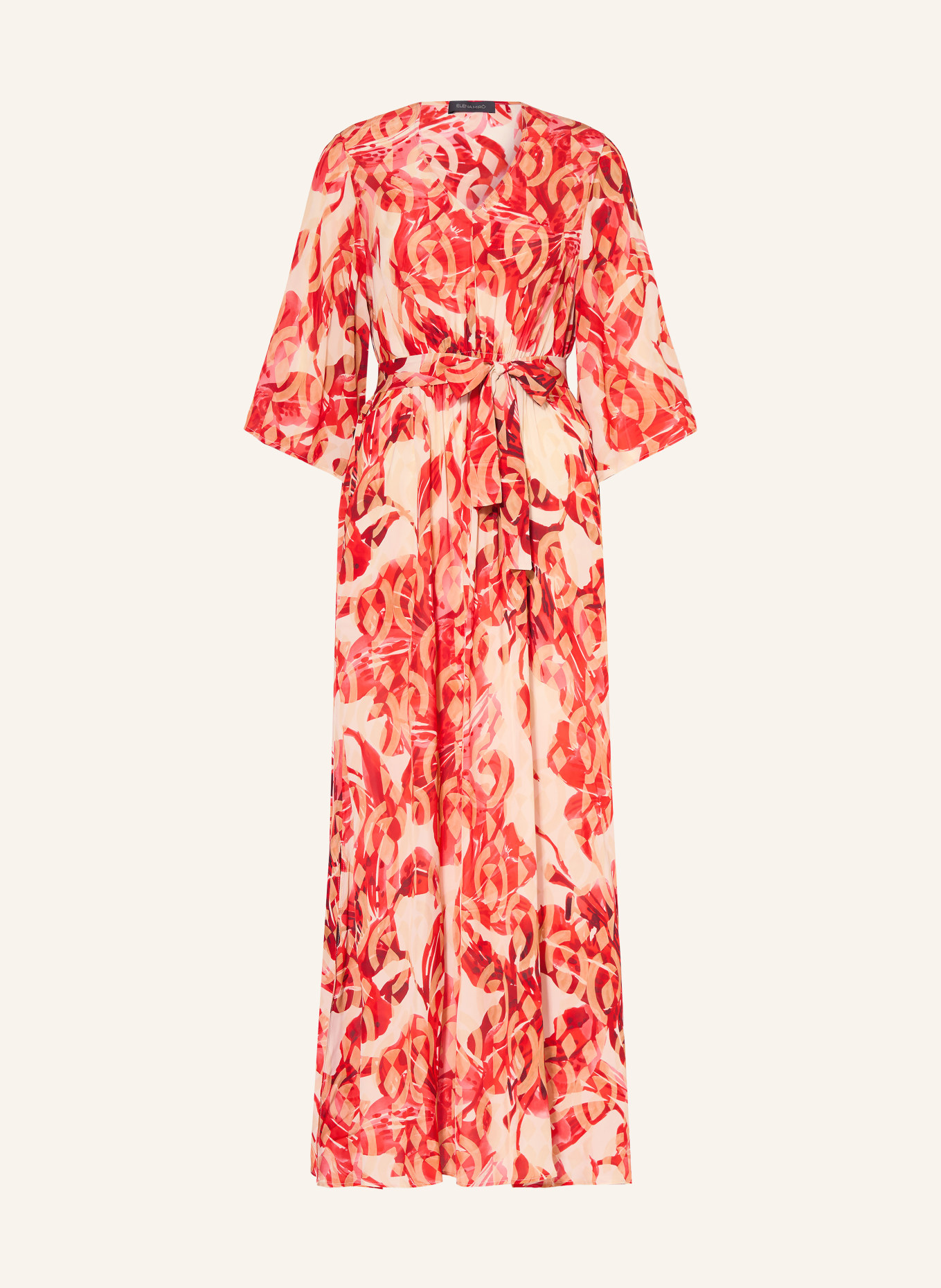 ELENA MIRO Sukienka z rękawami 3/4: CZERWONY / BEŻOWY