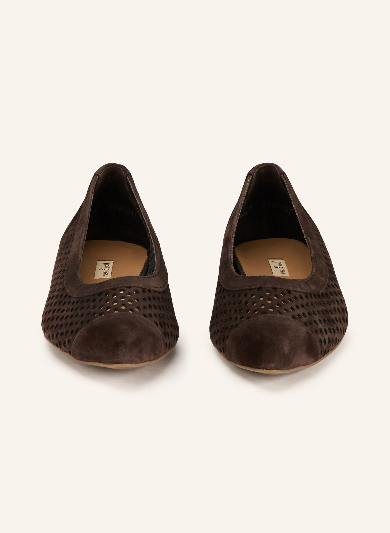 paul green ballerina flats: DARK BROWN