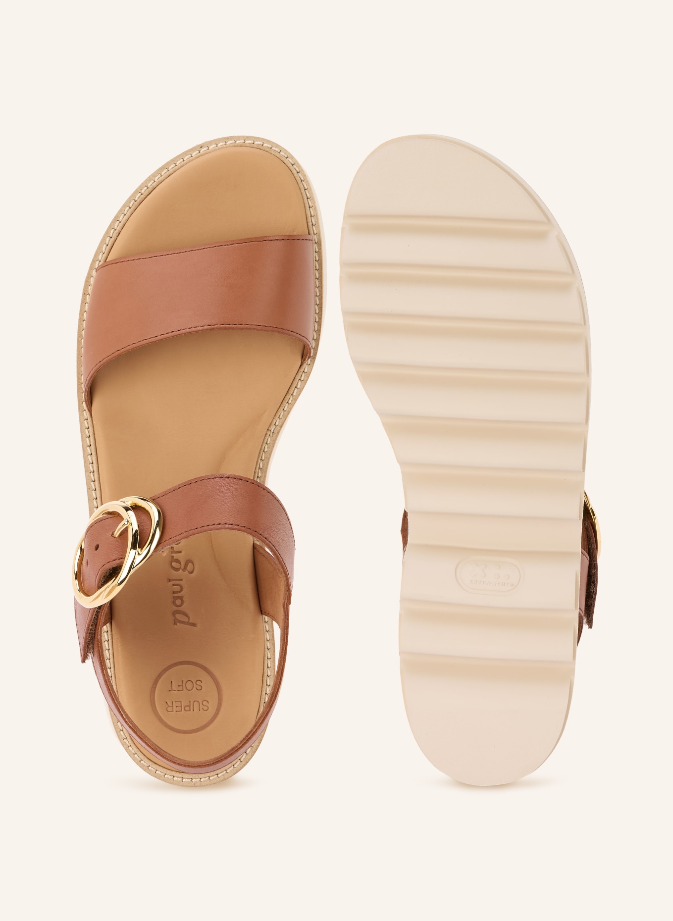 paul green sandales: COGNAC / OR