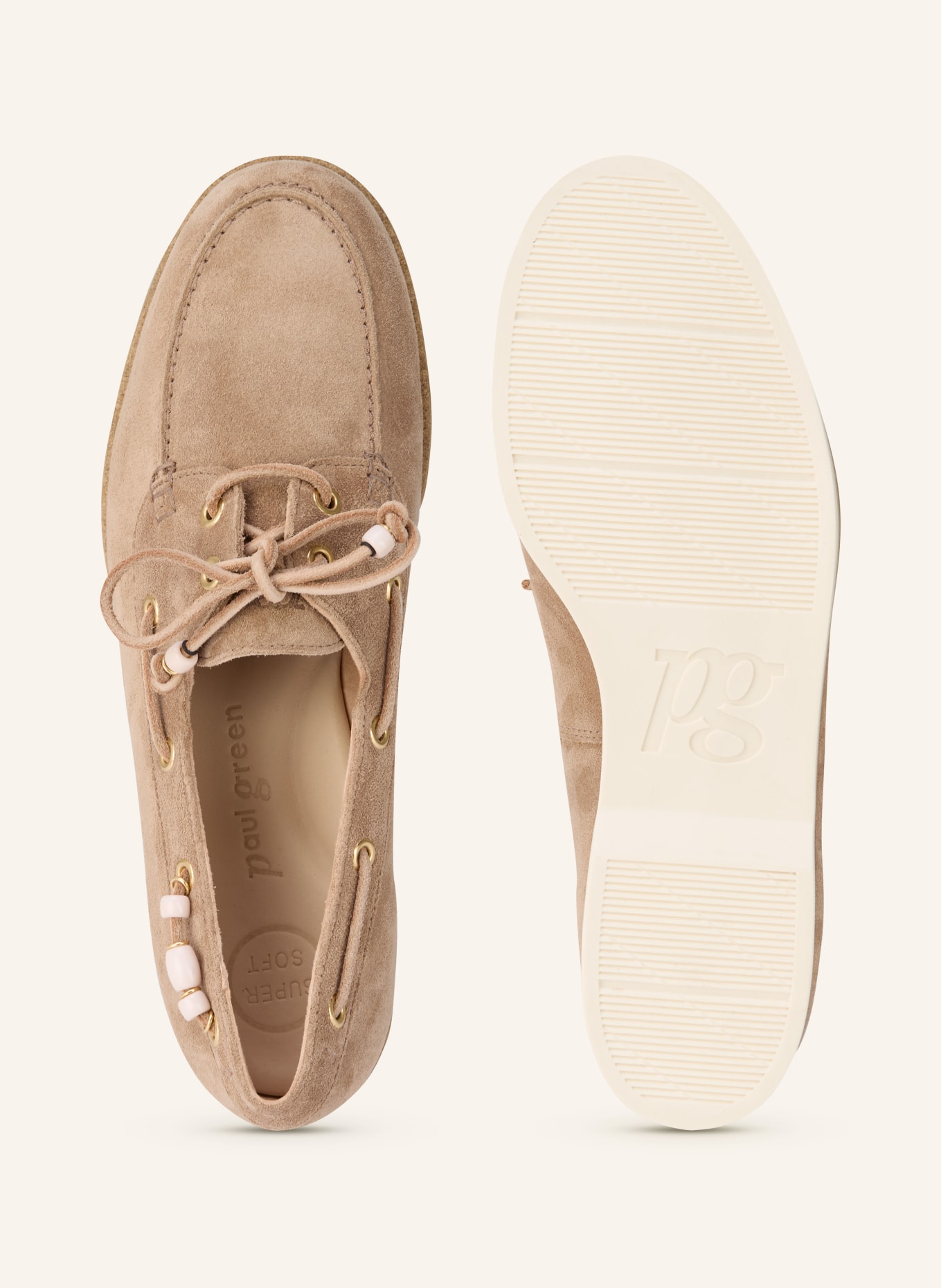 paul green Bootsschuhe: BEIGE / CREME