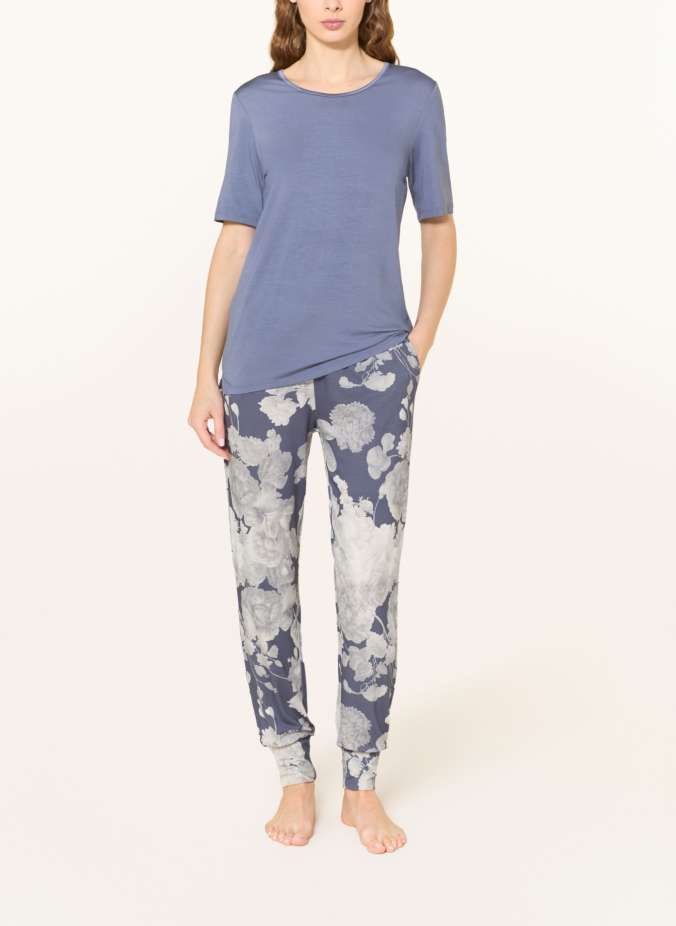 ESSENZA Spací kalhoty JULES EUNICE: MODRÁ / TMAVĚ ŠEDÁ / ŠEDÁ