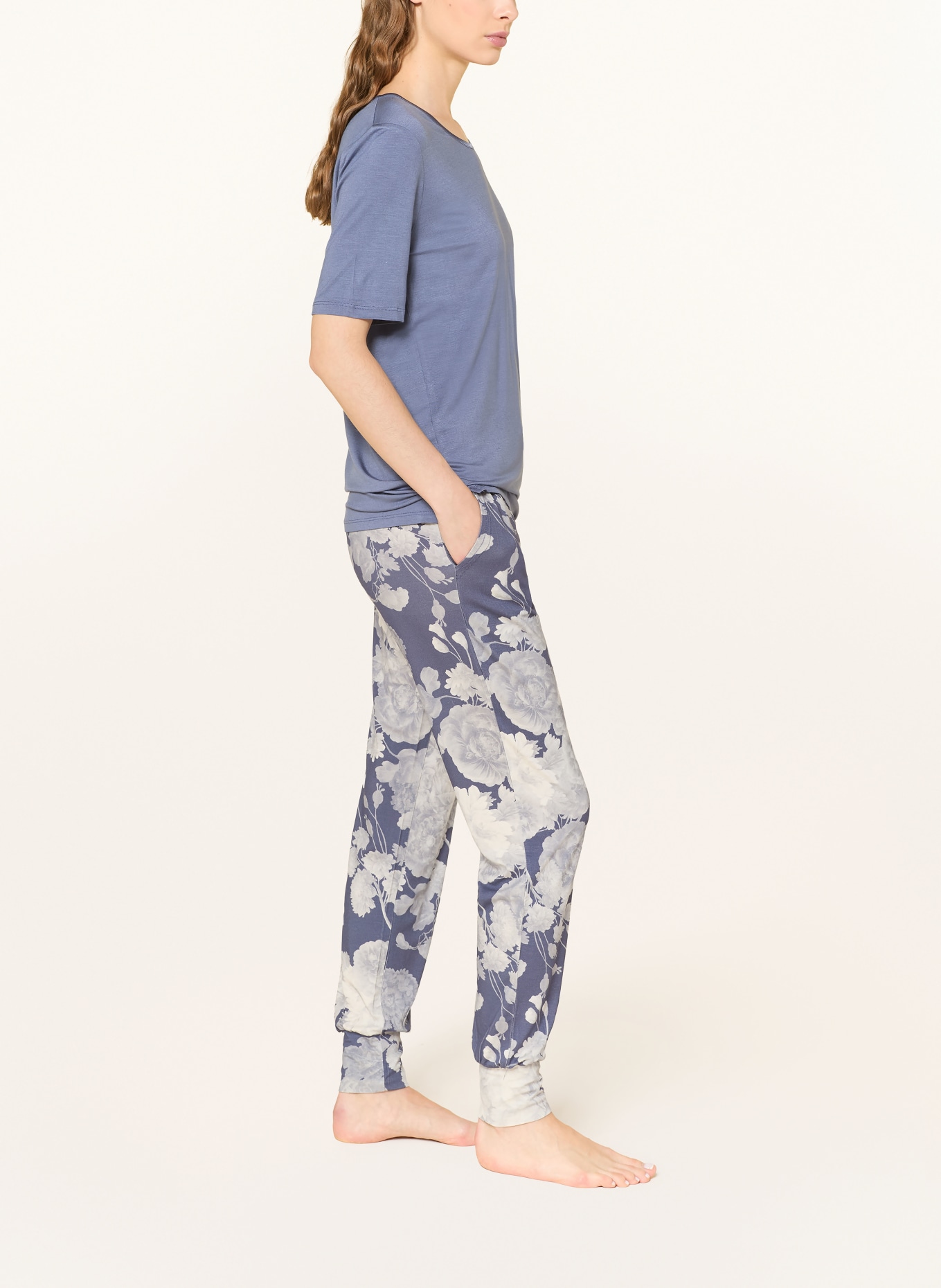 ESSENZA Spací kalhoty JULES EUNICE: MODRÁ / TMAVĚ ŠEDÁ / ŠEDÁ