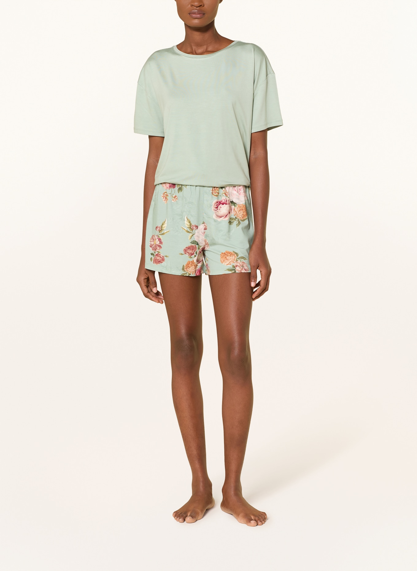 ESSENZA Spací šortky NORI ORIANNA: SVĚTLE ZELENÁ / STARORŮŽOVÁ / RŮŽOVÁ